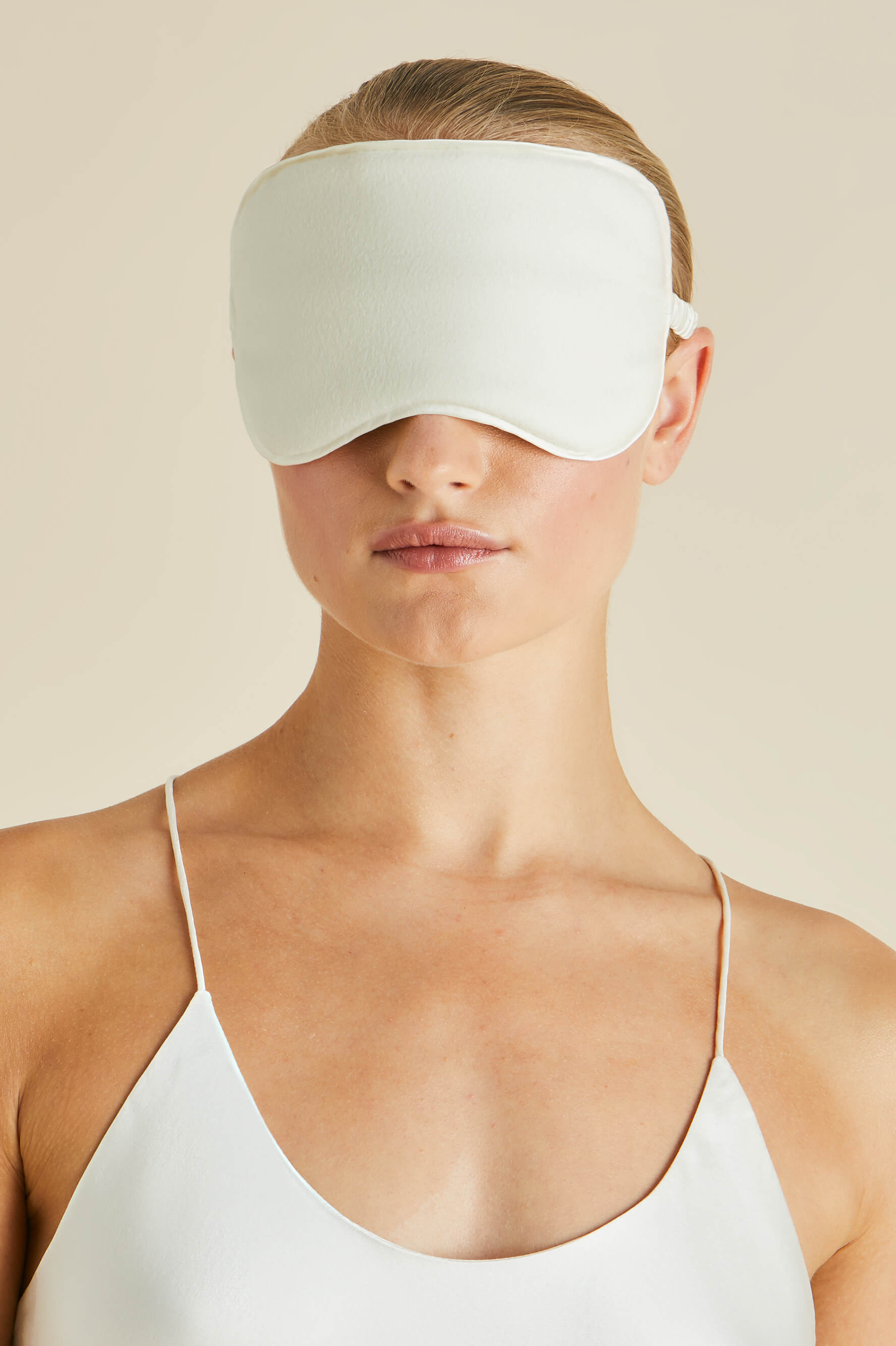 Audrey Aspen Ivory Eye Mask in Cashmere