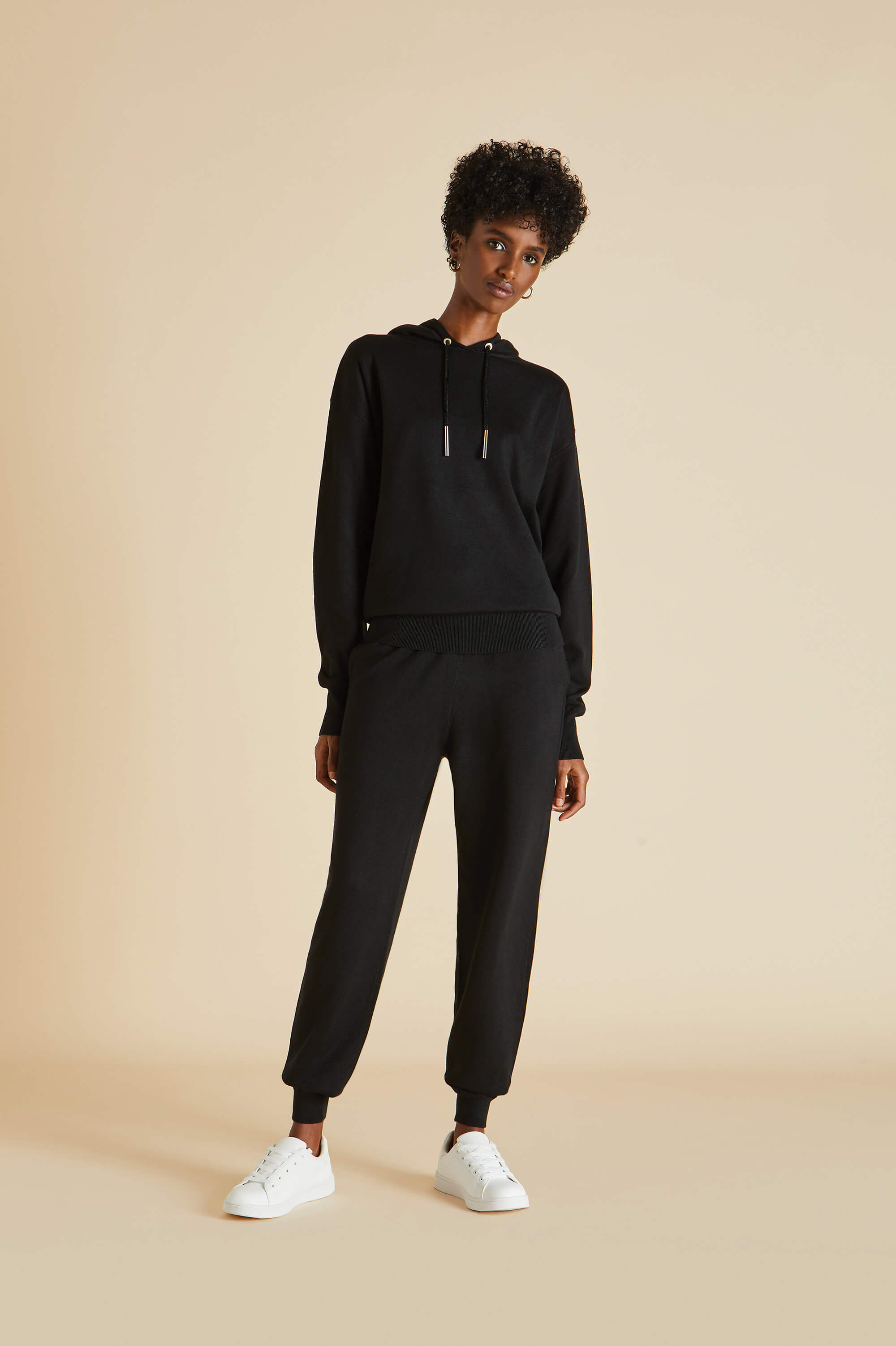 Gia Berlin Black Tracksuit in Silk-Cashmere