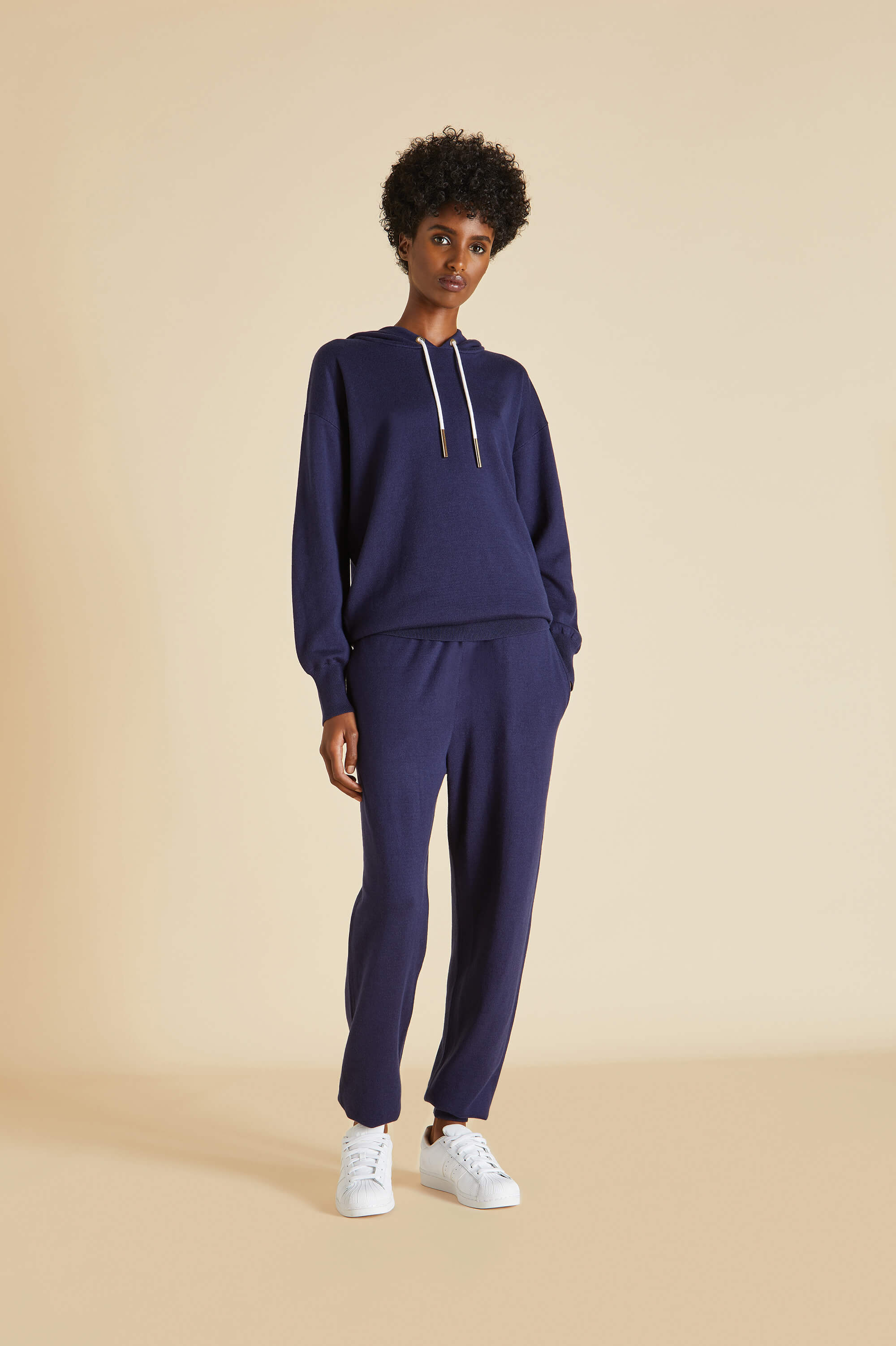 gia paris navy tracksuit in silk-cashmere