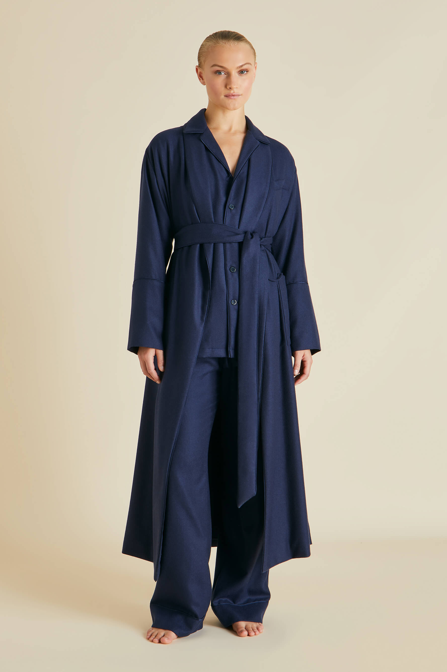 Logan Osaka Navy Robe in Cashmere