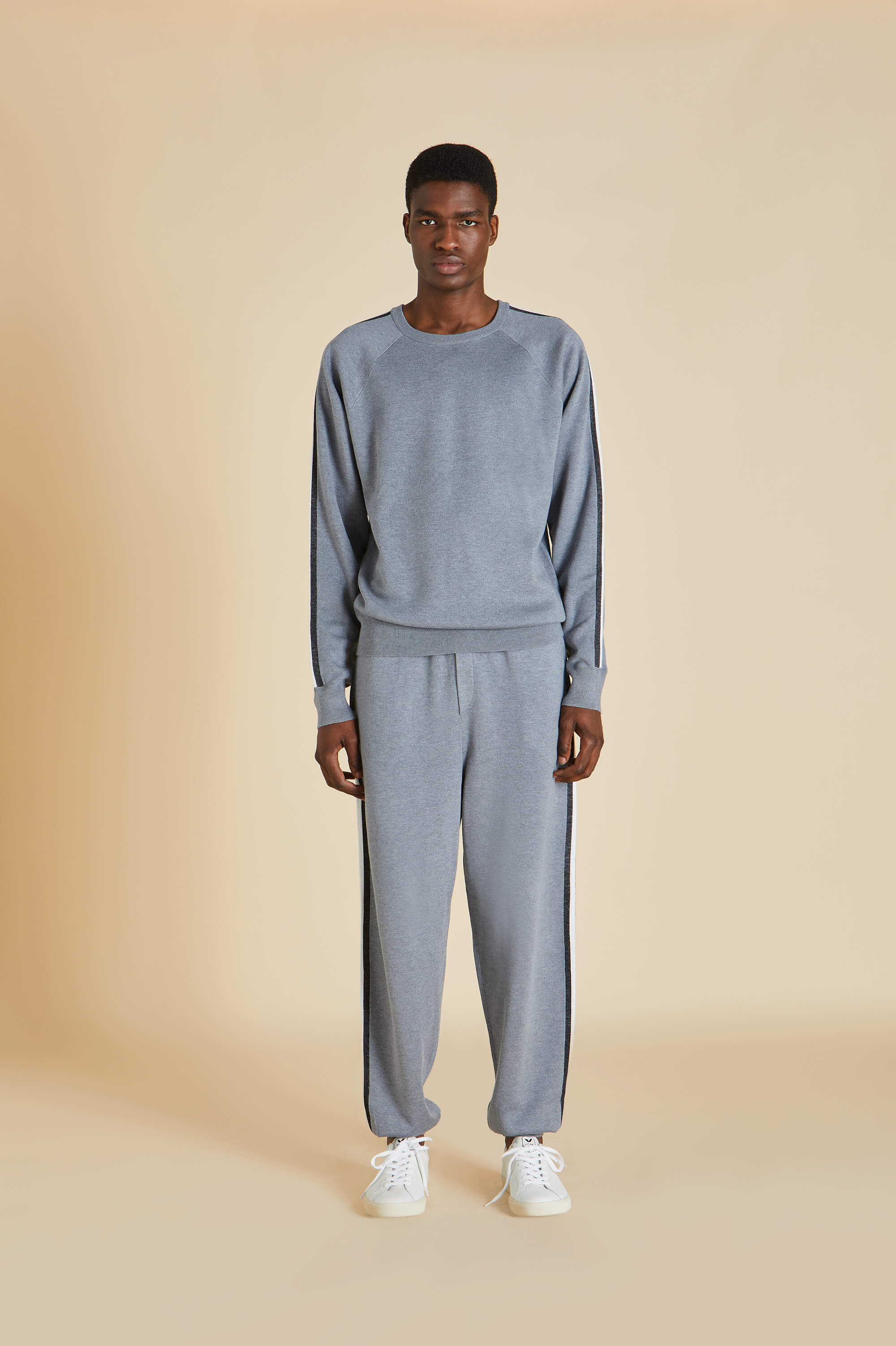 Missy London Gray Tracksuit in Silk-Cashmere