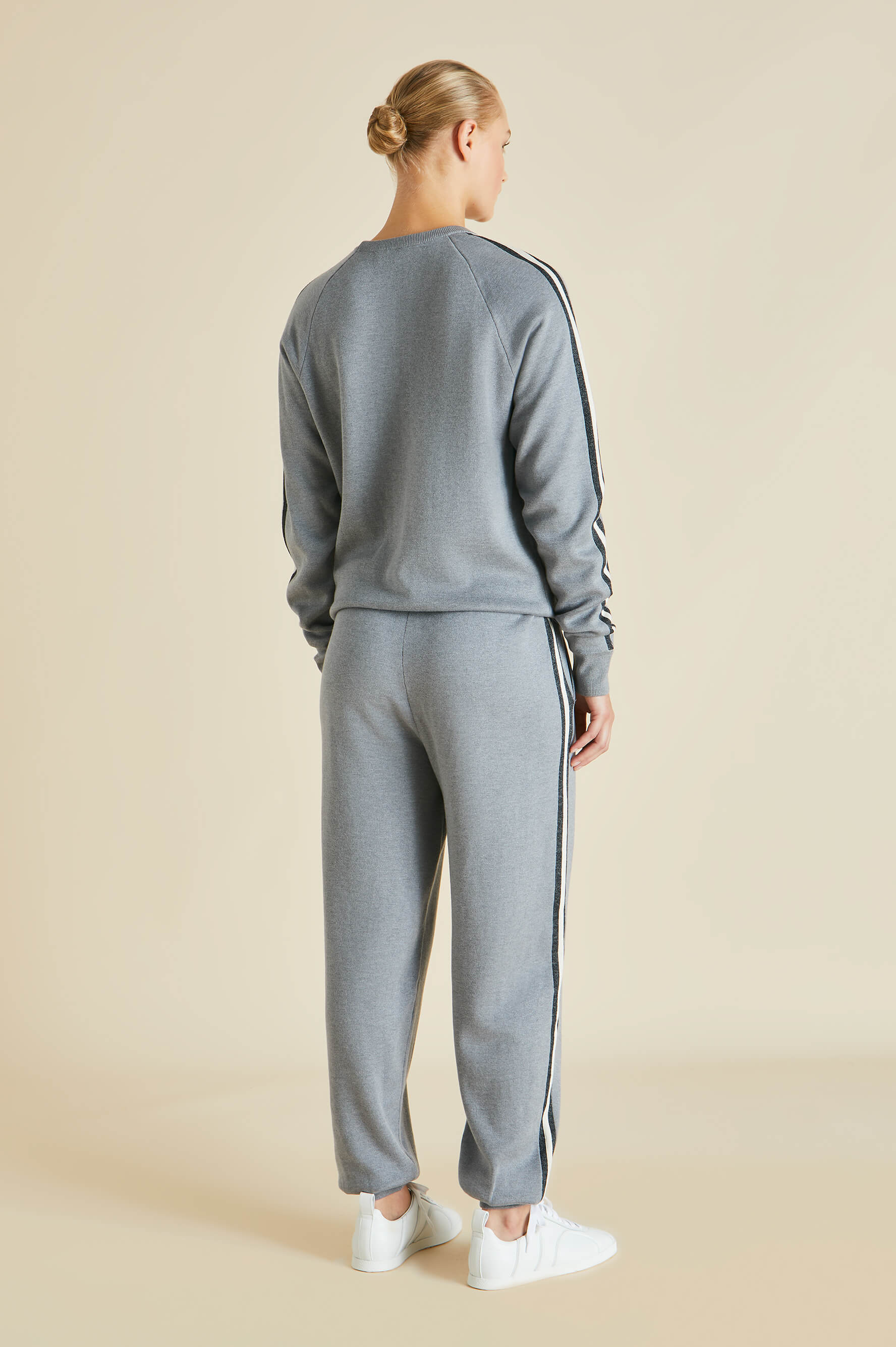 Missy London Gray Tracksuit in Silk-Cashmere