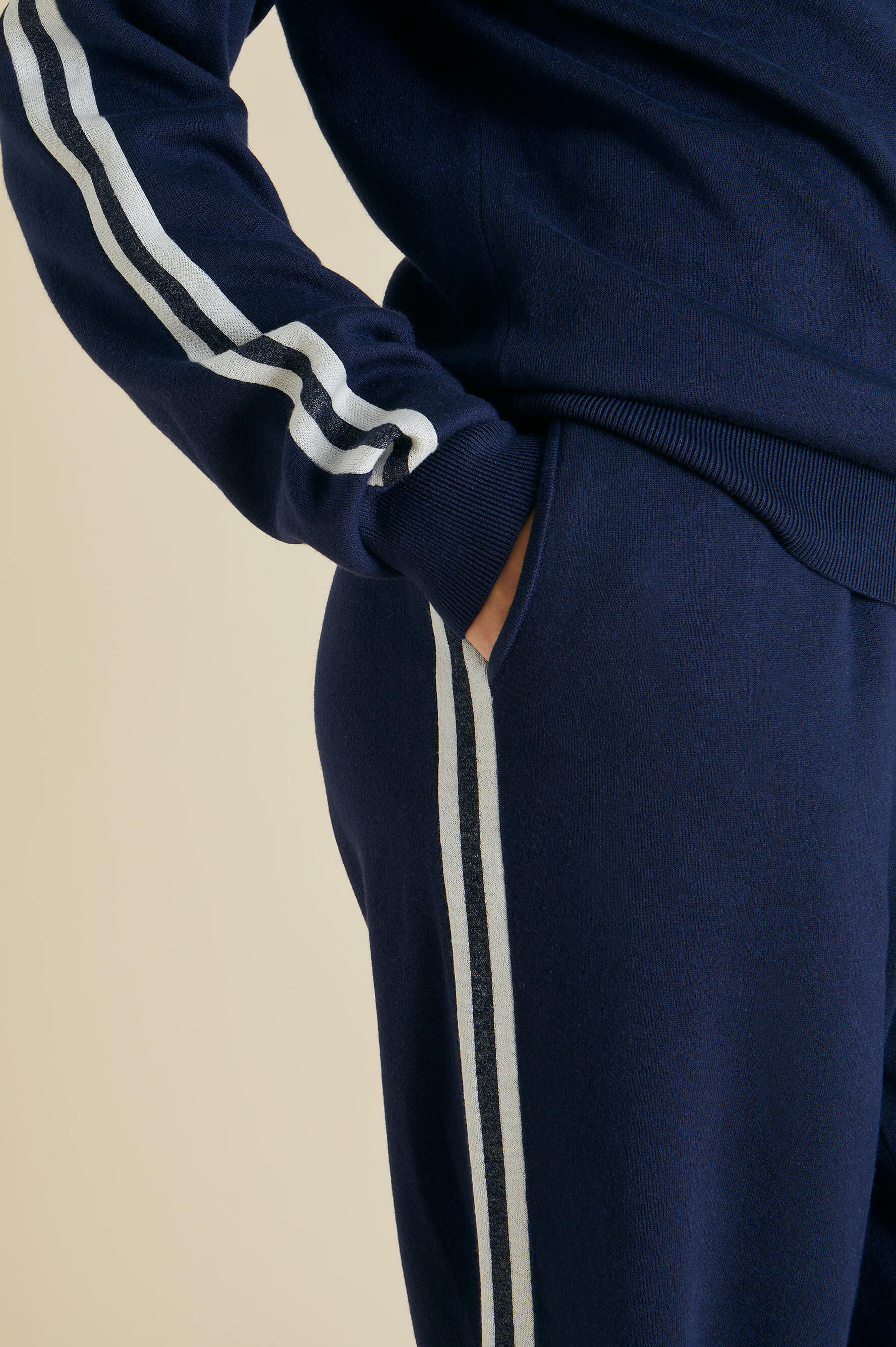 Missy Paris Navy Tracksuit in Silk Cashmere Olivia von Halle