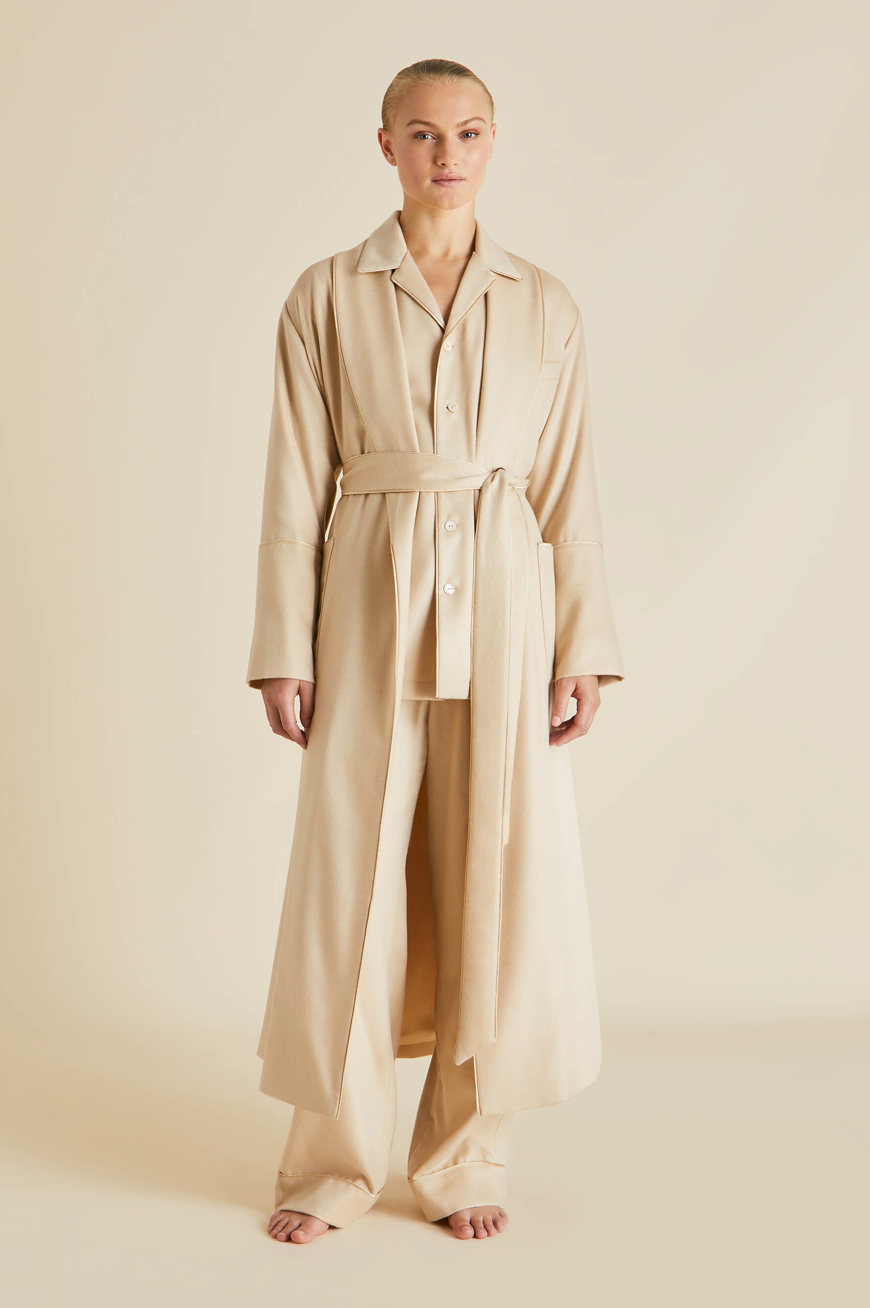 Vanderbilt Muscat Beige Pajamas in Cashmere