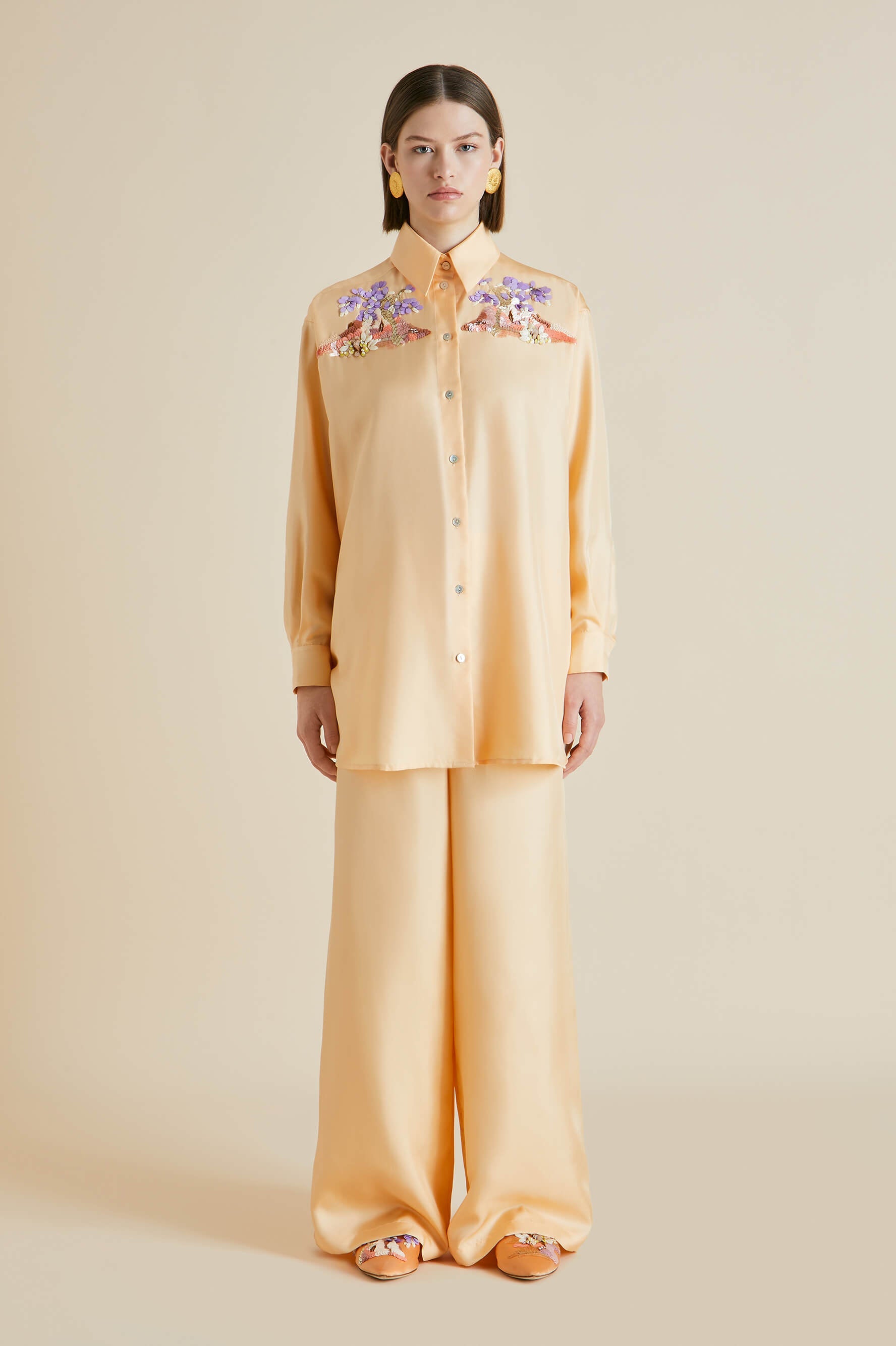 Wolfe Damaris Orange Mountain Silk Twill pajamas