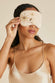 Audrey Celestine Caramel Embellished Eye Mask in Sandwashed Silk