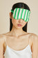 Audrey Piscis Green Stripe Silk Twill Eye Mask