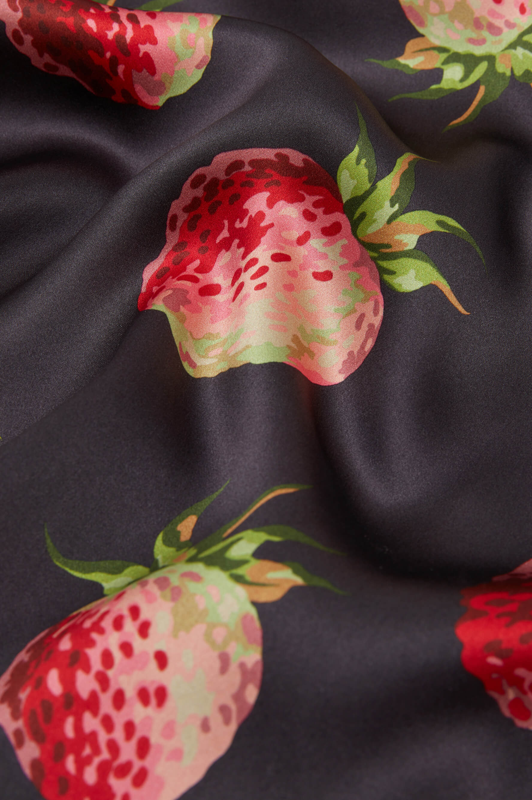 Bella Brigham Black Strawberry Camisole Set in Silk Satin