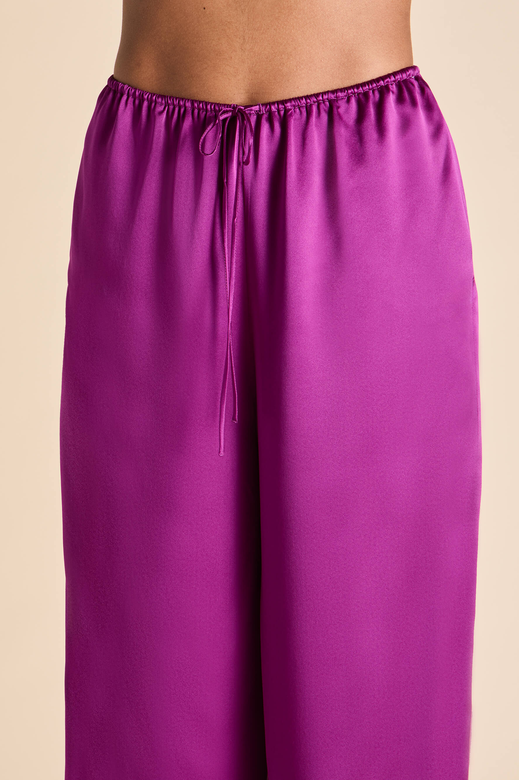 Bliss Plum Camisole Set in Silk Satin