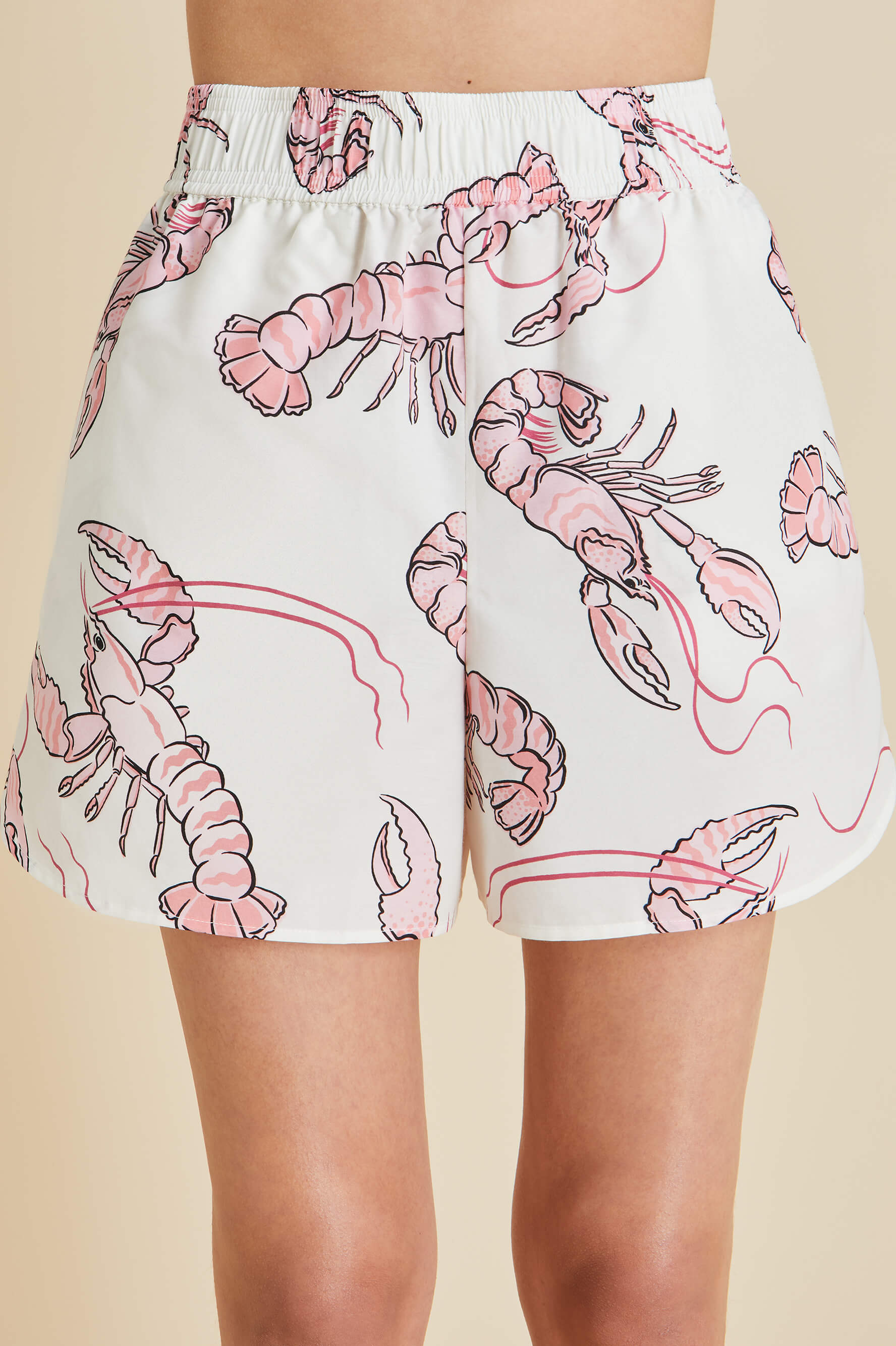 Calypso Prometheus Pink Lobster Camisole Set in Cotton-Silk