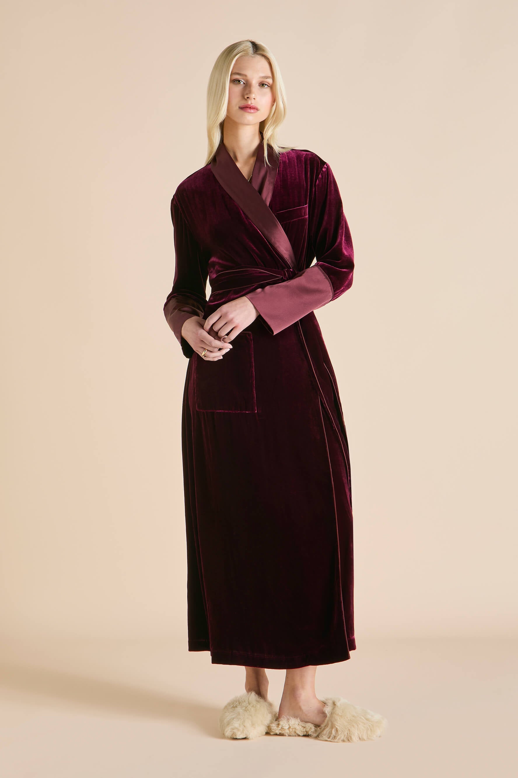 Capability Burgundy Robe in Silk Velvet