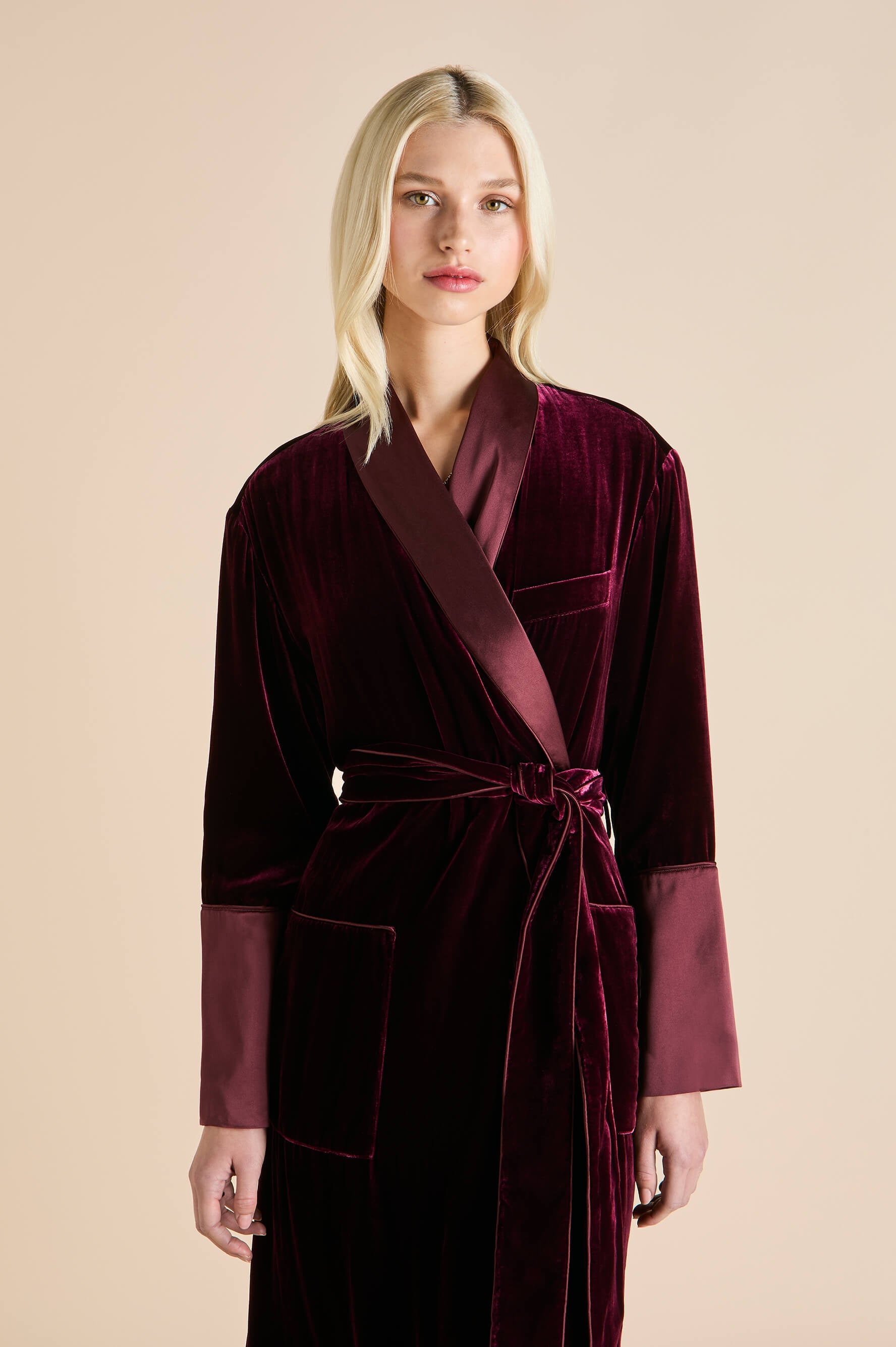 Capability Burgundy Robe in Silk Velvet