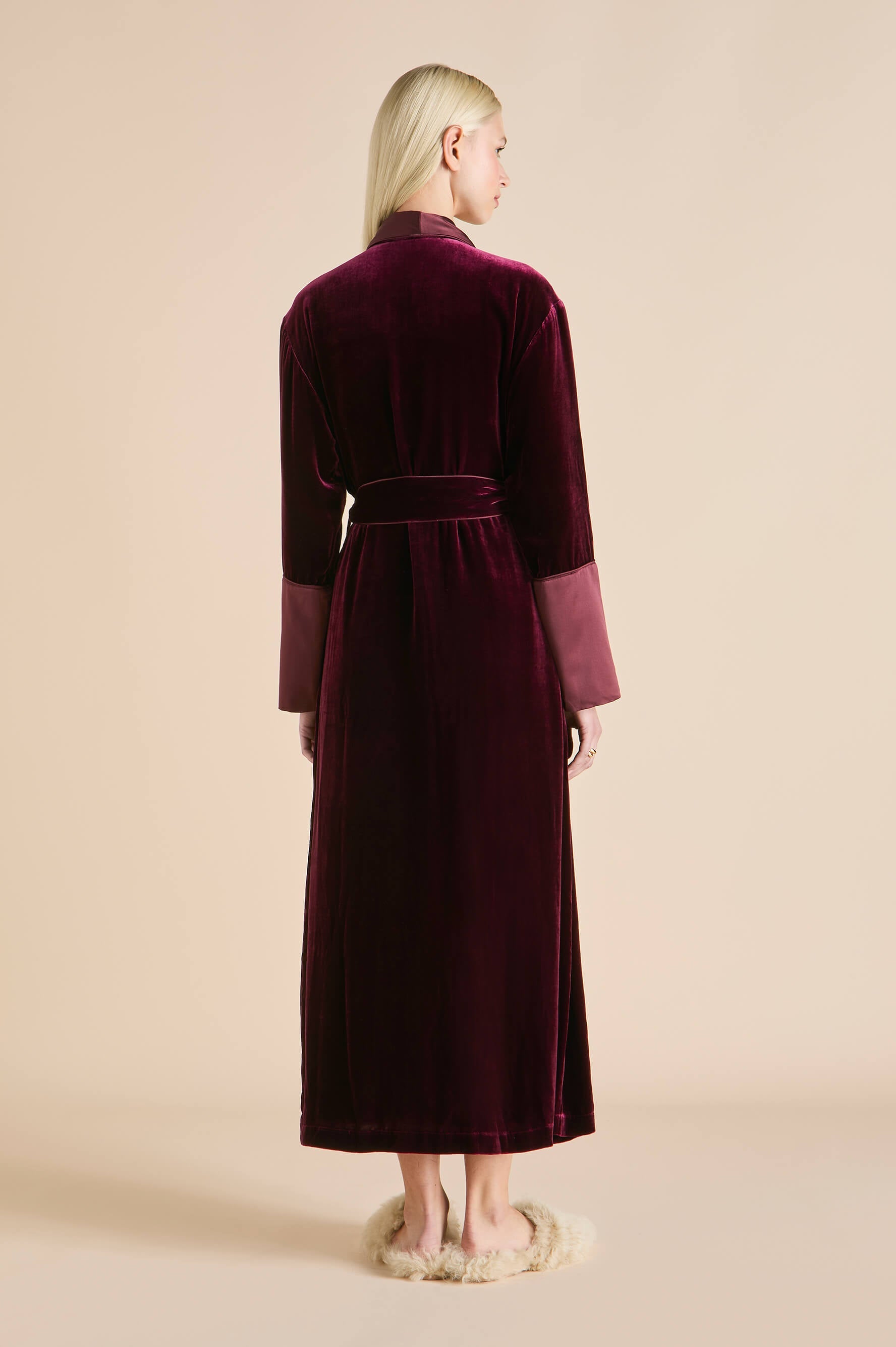 Capability Burgundy Robe in Silk Velvet