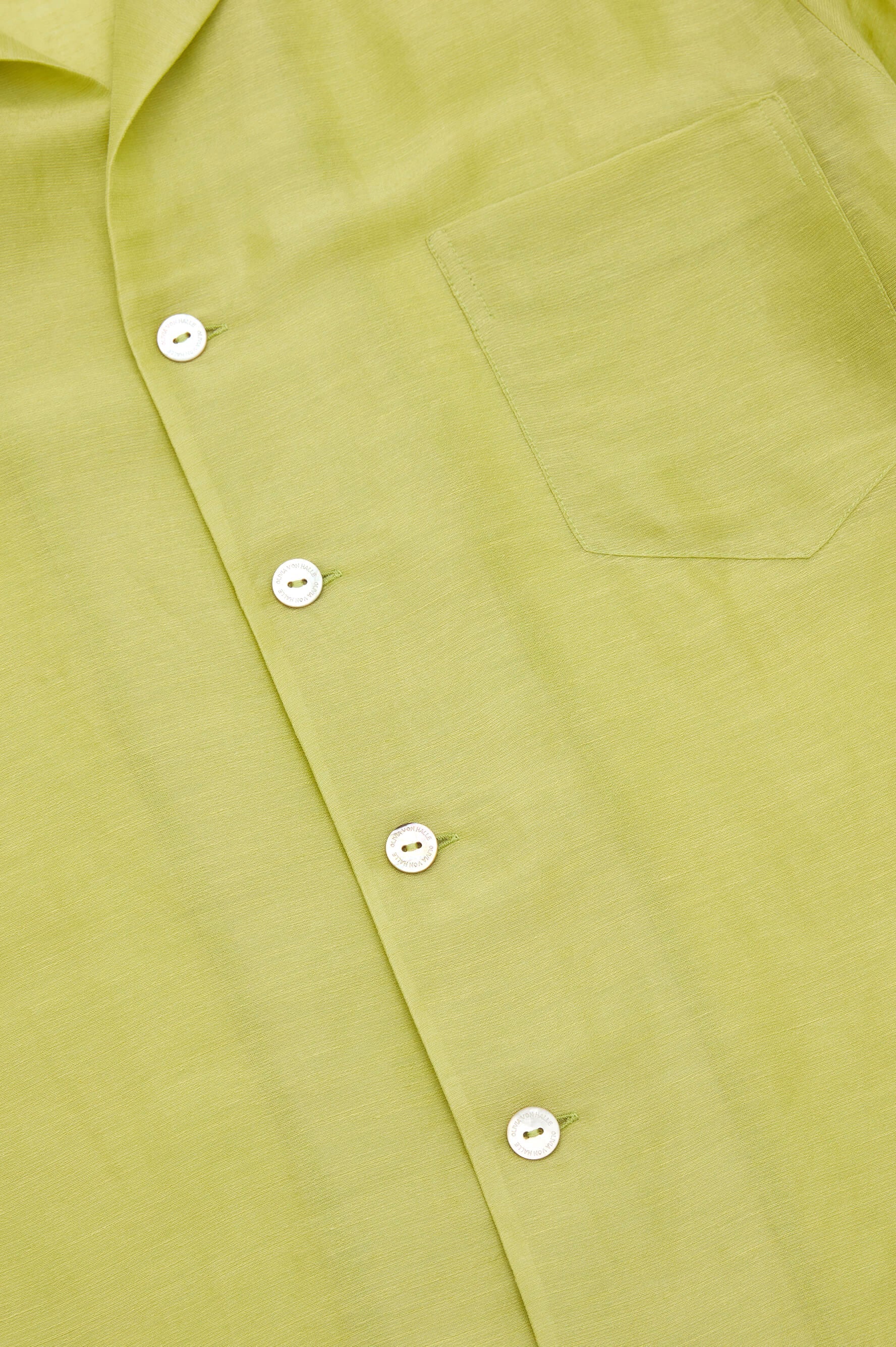 Casablanca Celery Green Pajamas in Linen-Silk