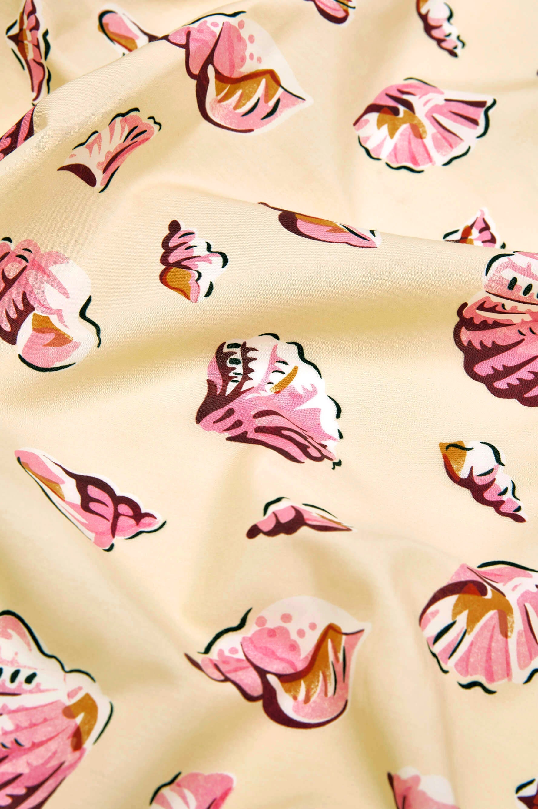 Casablanca Helios Yellow Seashell Pajamas in Cotton-Silk