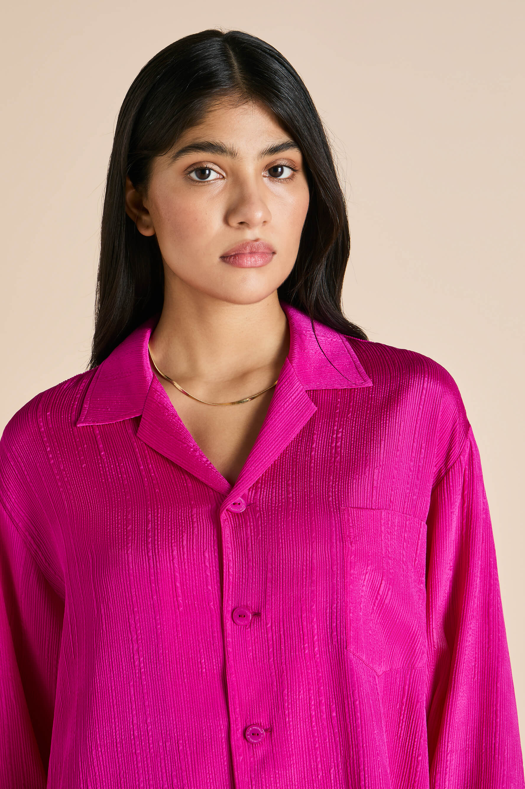 Casablanca Paloma Pink Pajamas in Silk Satin