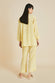 Casablanca Polaris Yellow Stripe Pajamas in Silk Crêpe de Chine