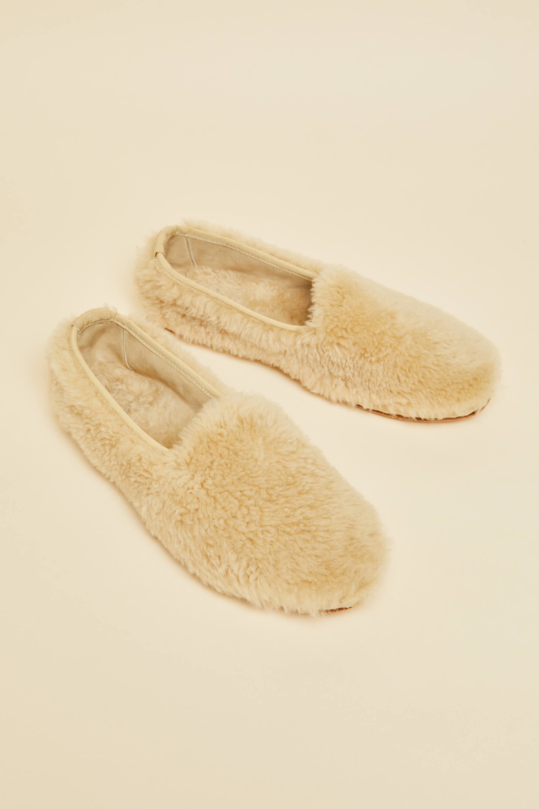 Dolly Caramel Slippers in Merino Wool