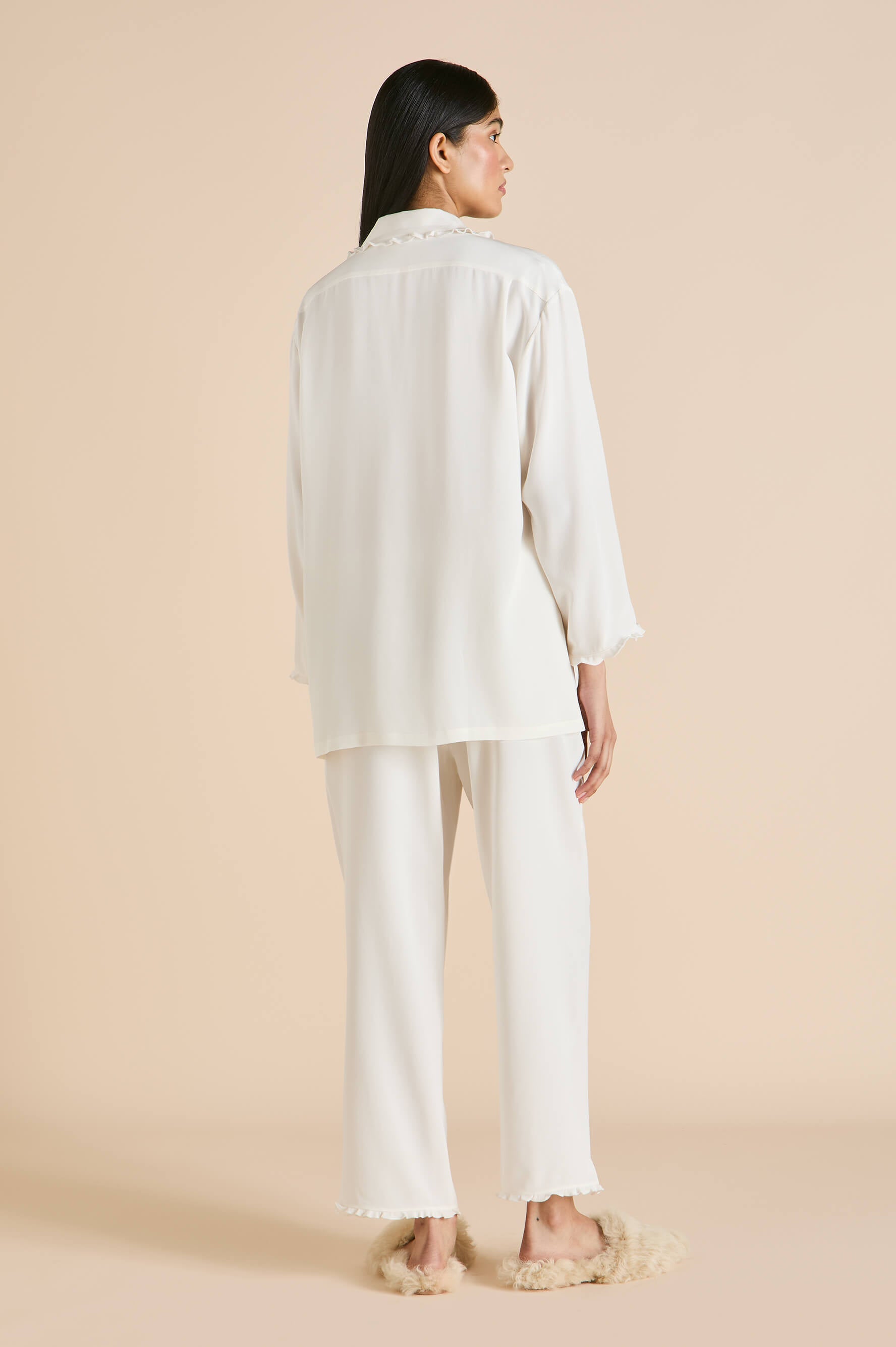 Fifi Ivory Pajamas in Silk Crêpe de Chine