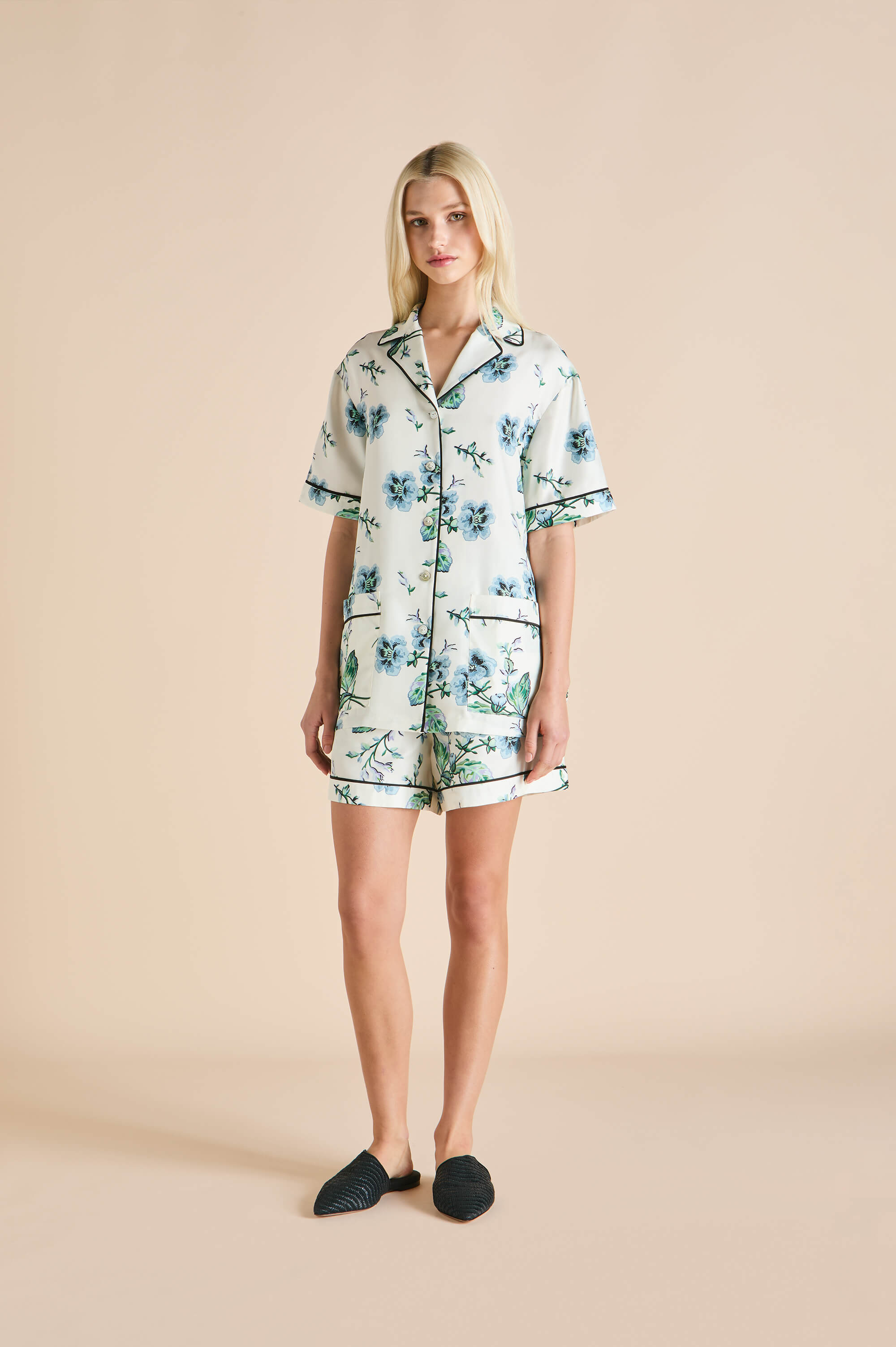 【OLIVIA VON HALLE】floral-print devore-chiffon ローブ Olivia von Halle | Shop All Products