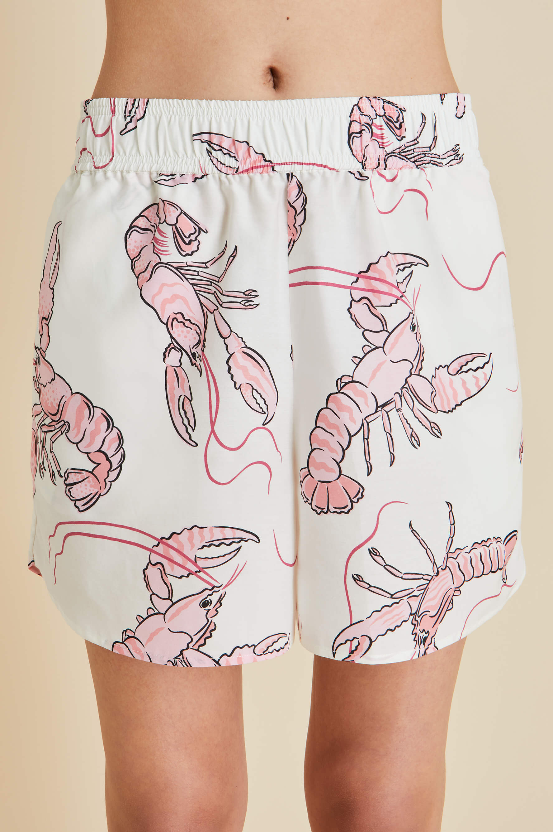 Kick Prometheus Pink Lobster Pajamas in Cotton-Silk