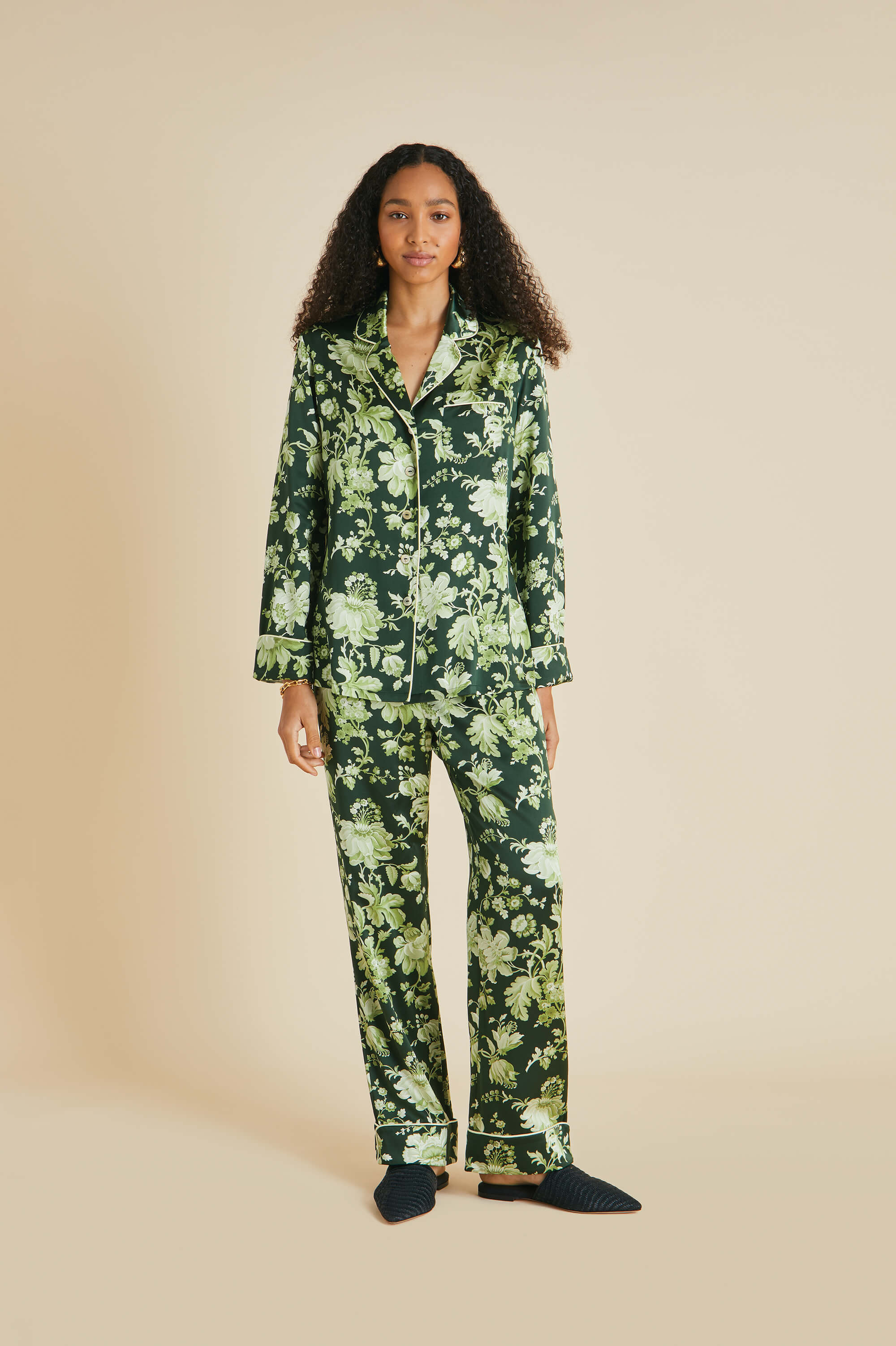 Silk floral pajama set sale