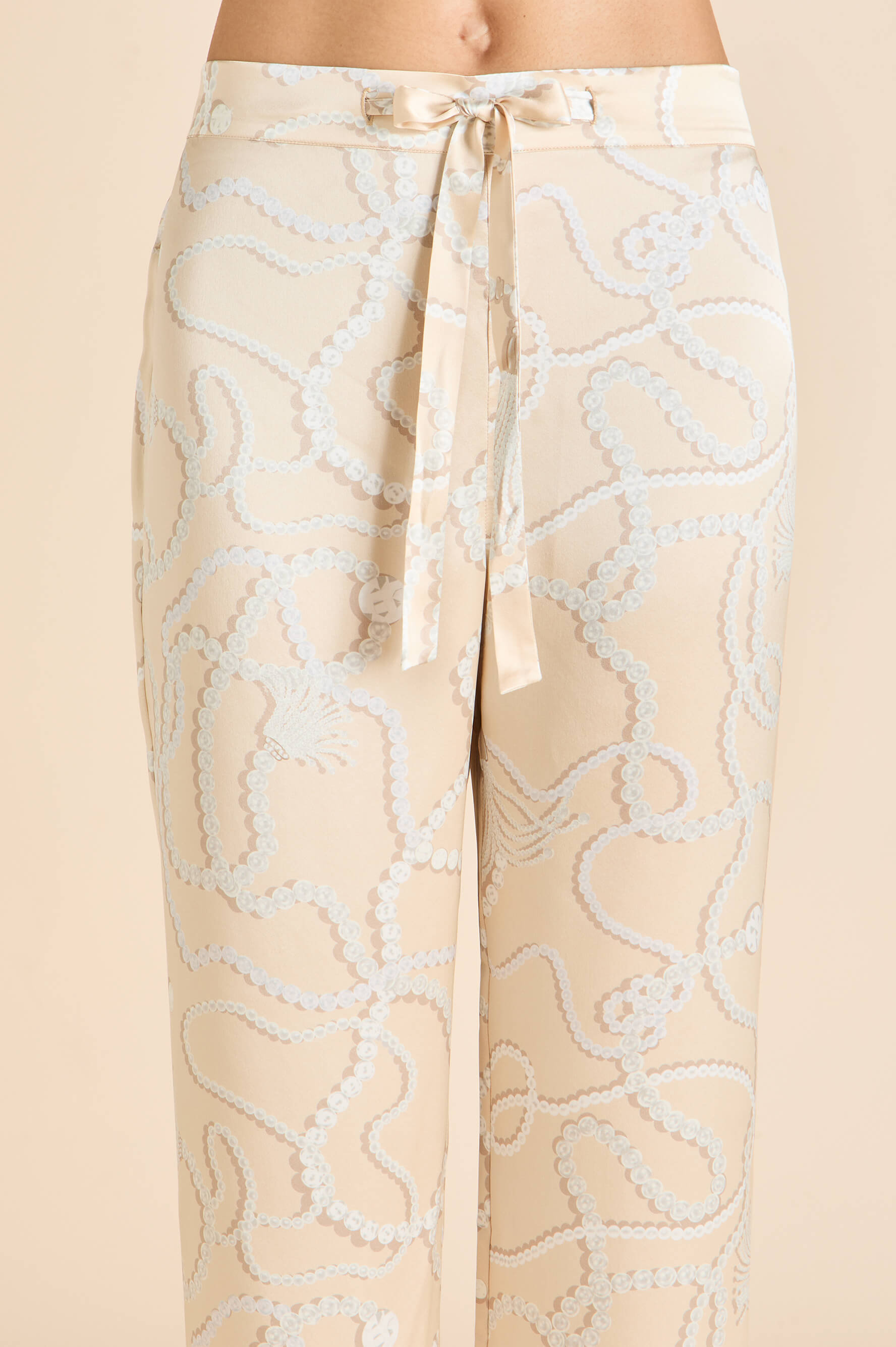 Lila Pearl Pink Jewel Pajamas in Silk Satin