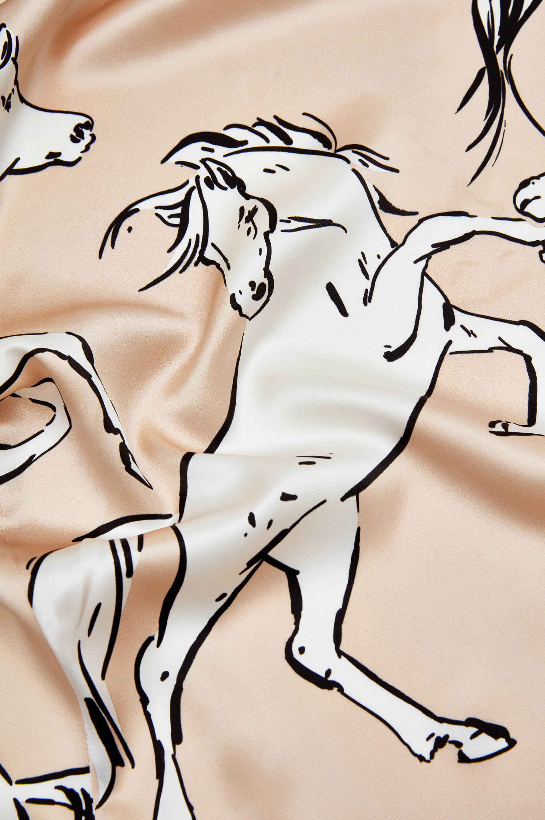 Mimi Clementine Caramel Horse Robe in Silk Satin