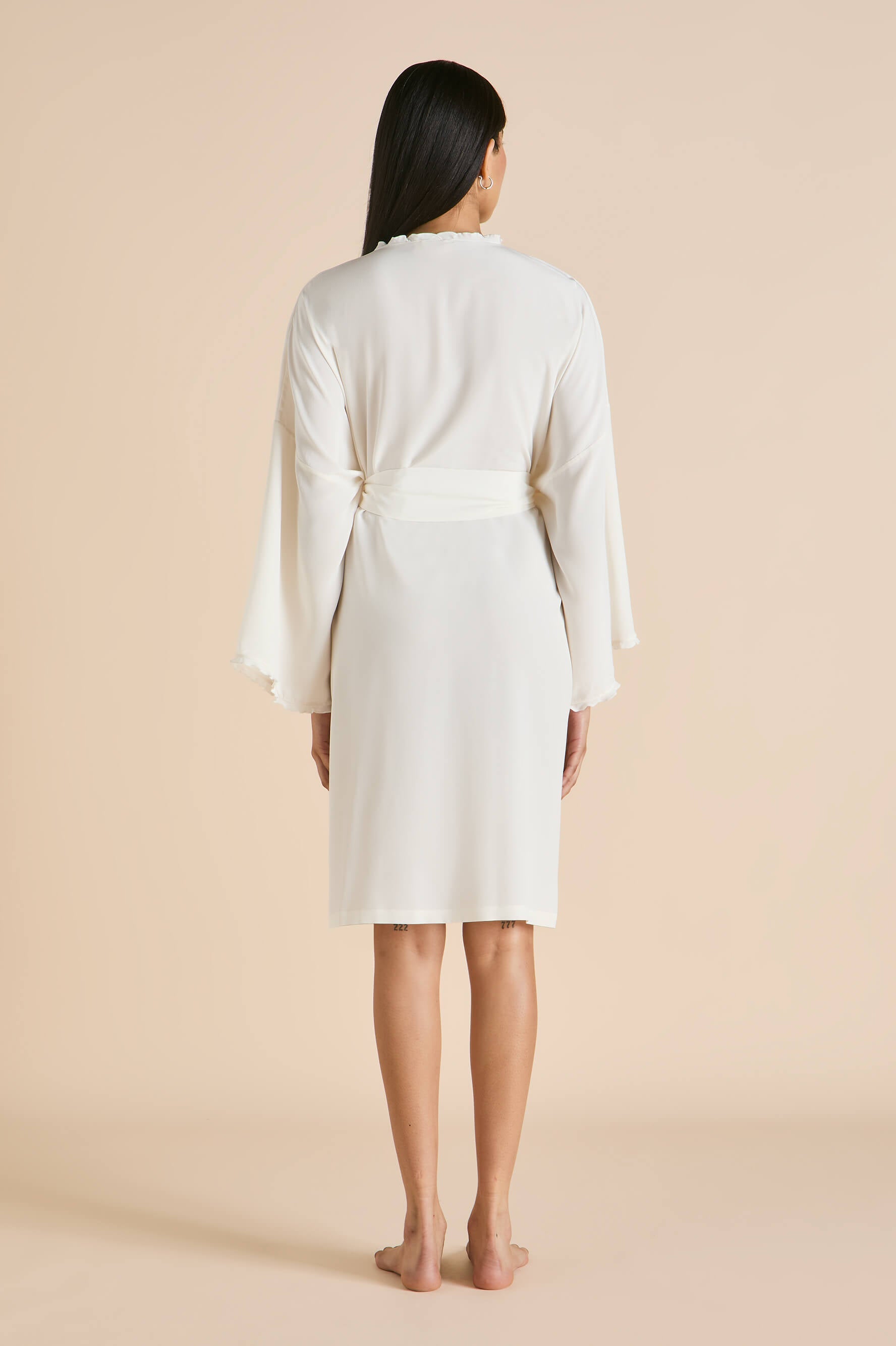 Mimi Ivory Robe in Silk Crêpe de Chine