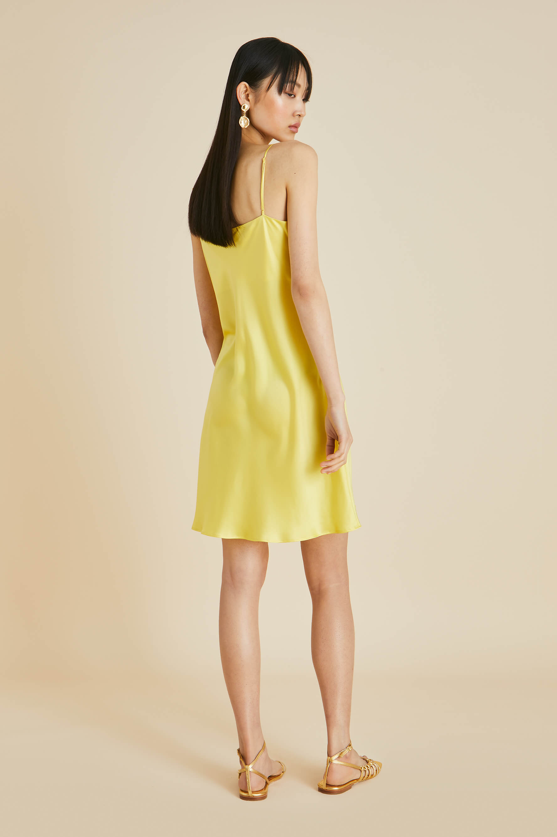 Venus Yellow Sandwashed Silk Slip Dress