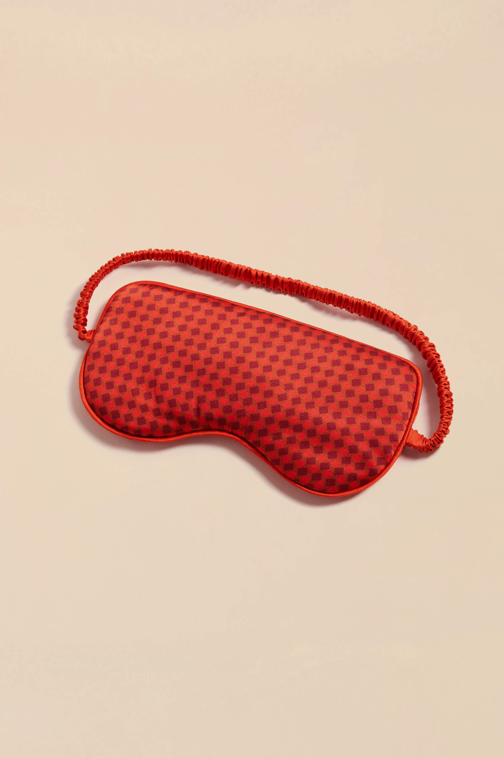 audrey keaton orange geometric eye mask in silk satin