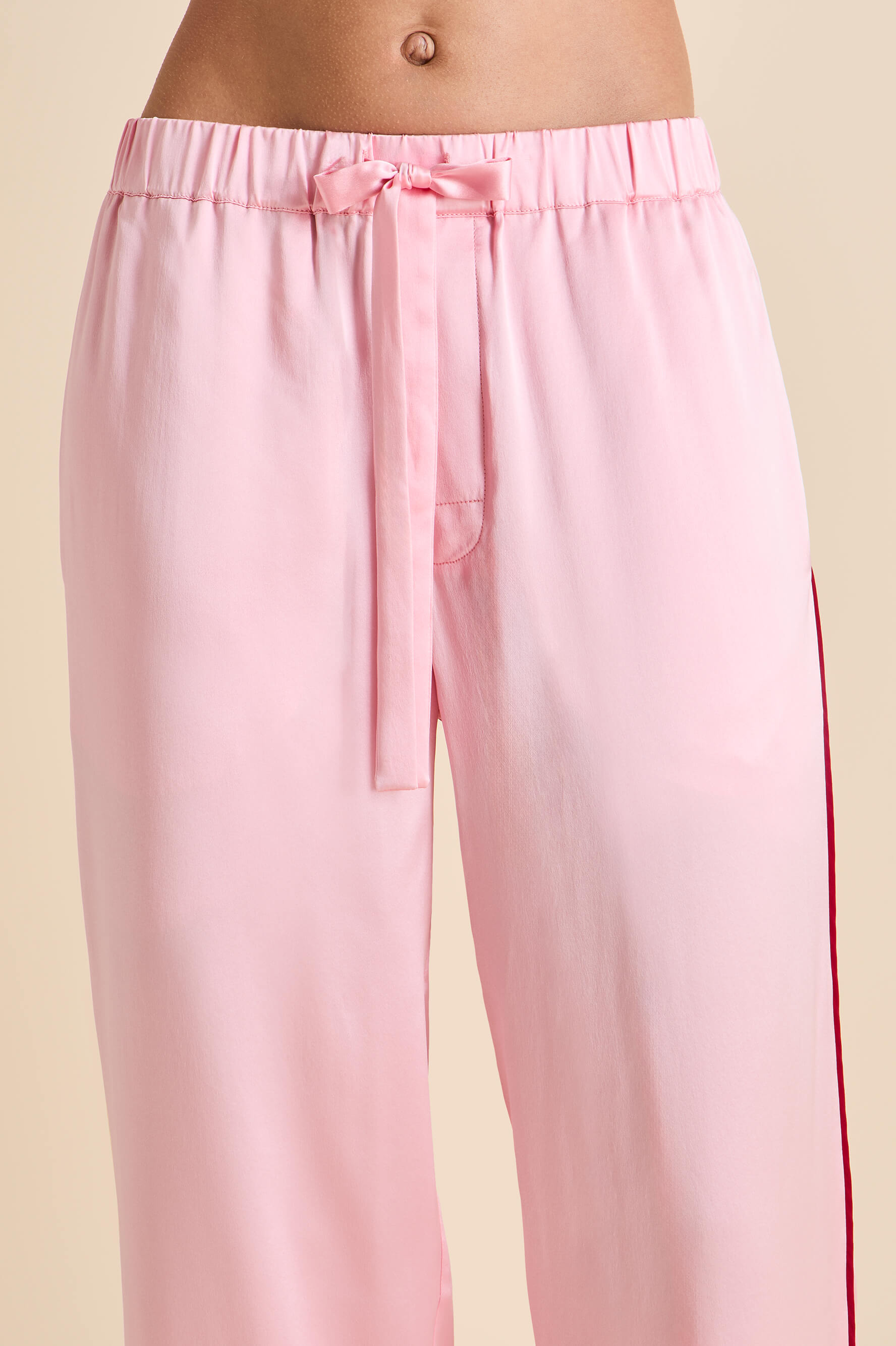 Yves Blush Pink Pajamas in Silk Satin