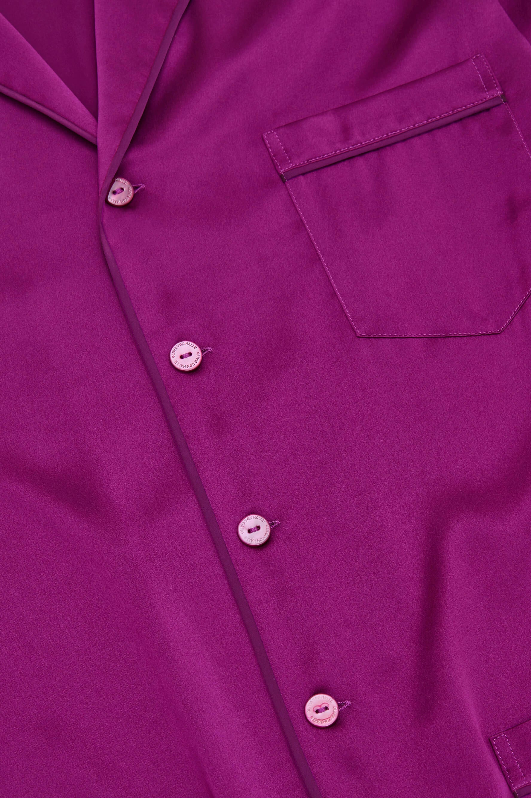 Yves Plum Pajamas in Silk Satin