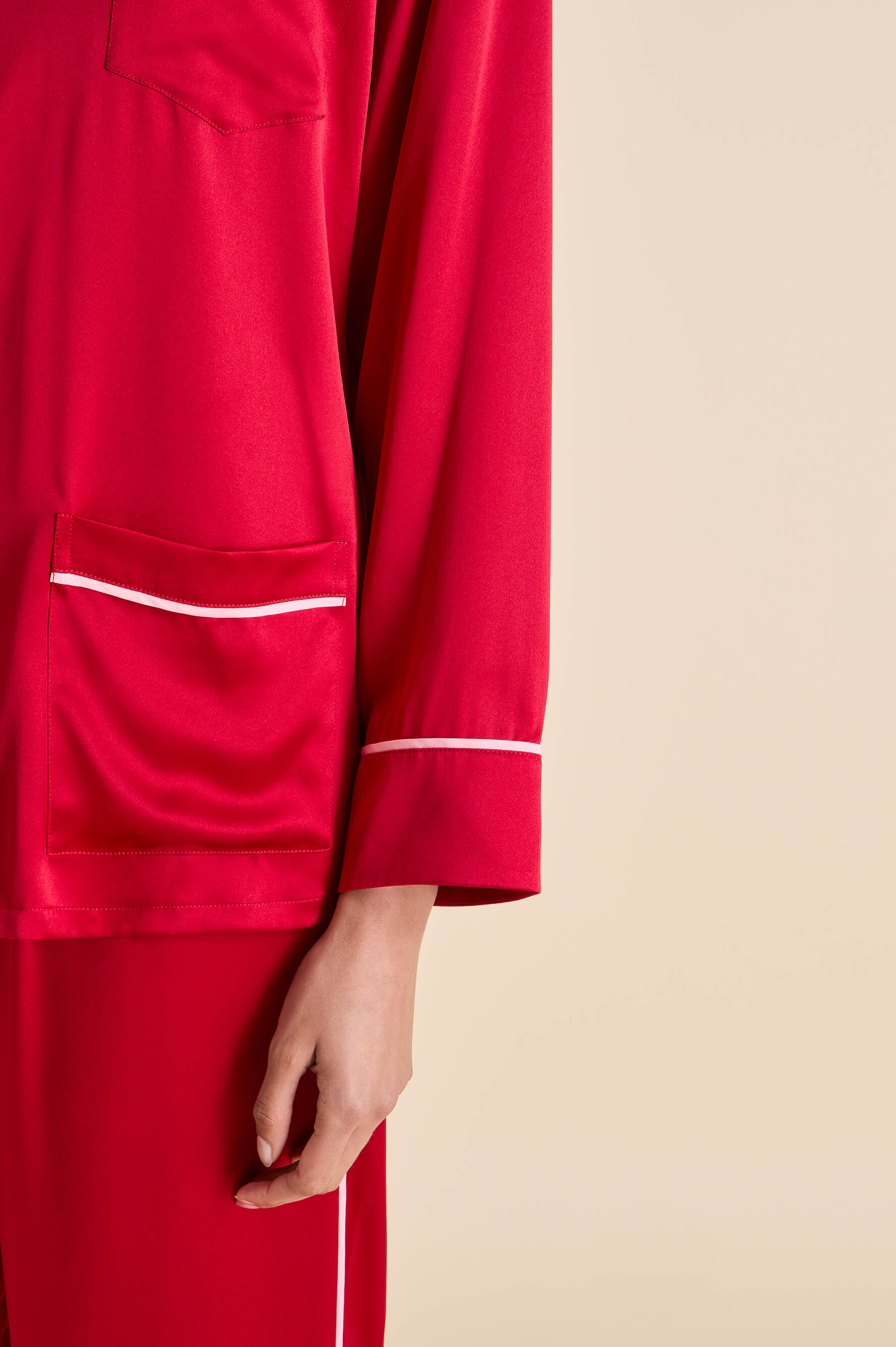 yves ruby pajamas in silk satin 