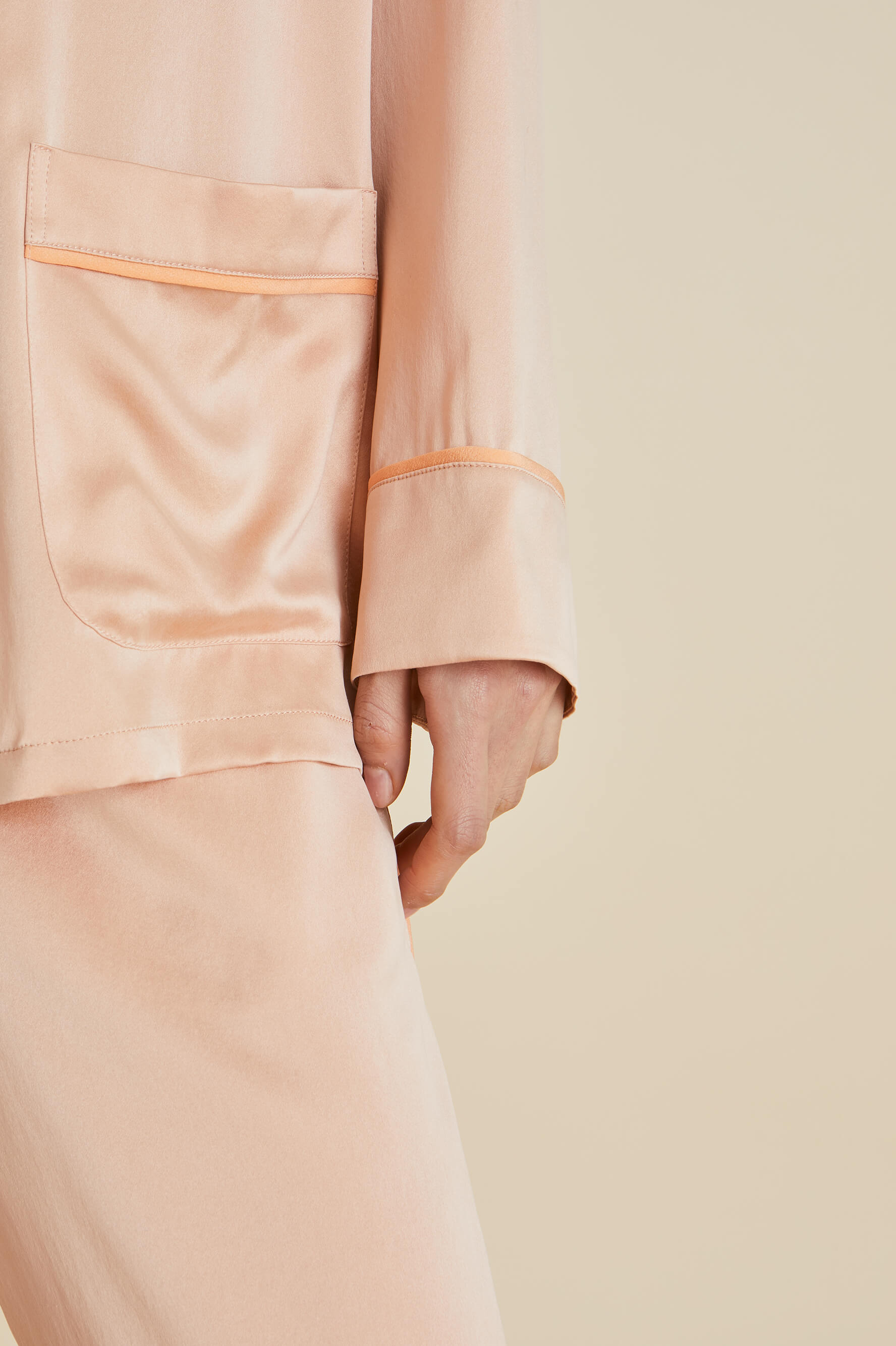 Yves Shell Pink Sandwashed Silk Pajamas
