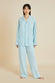 Yves Blue Pajamas in Silk Crêpe de Chine