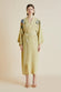 Amaya Demoiselle Yellow Mountain Silk Crêpe De Chine Robe