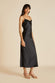 Bibi Jet Black Silk Satin Slip Dress