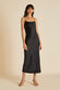 Bibi Jet Black Silk Satin Slip Dress