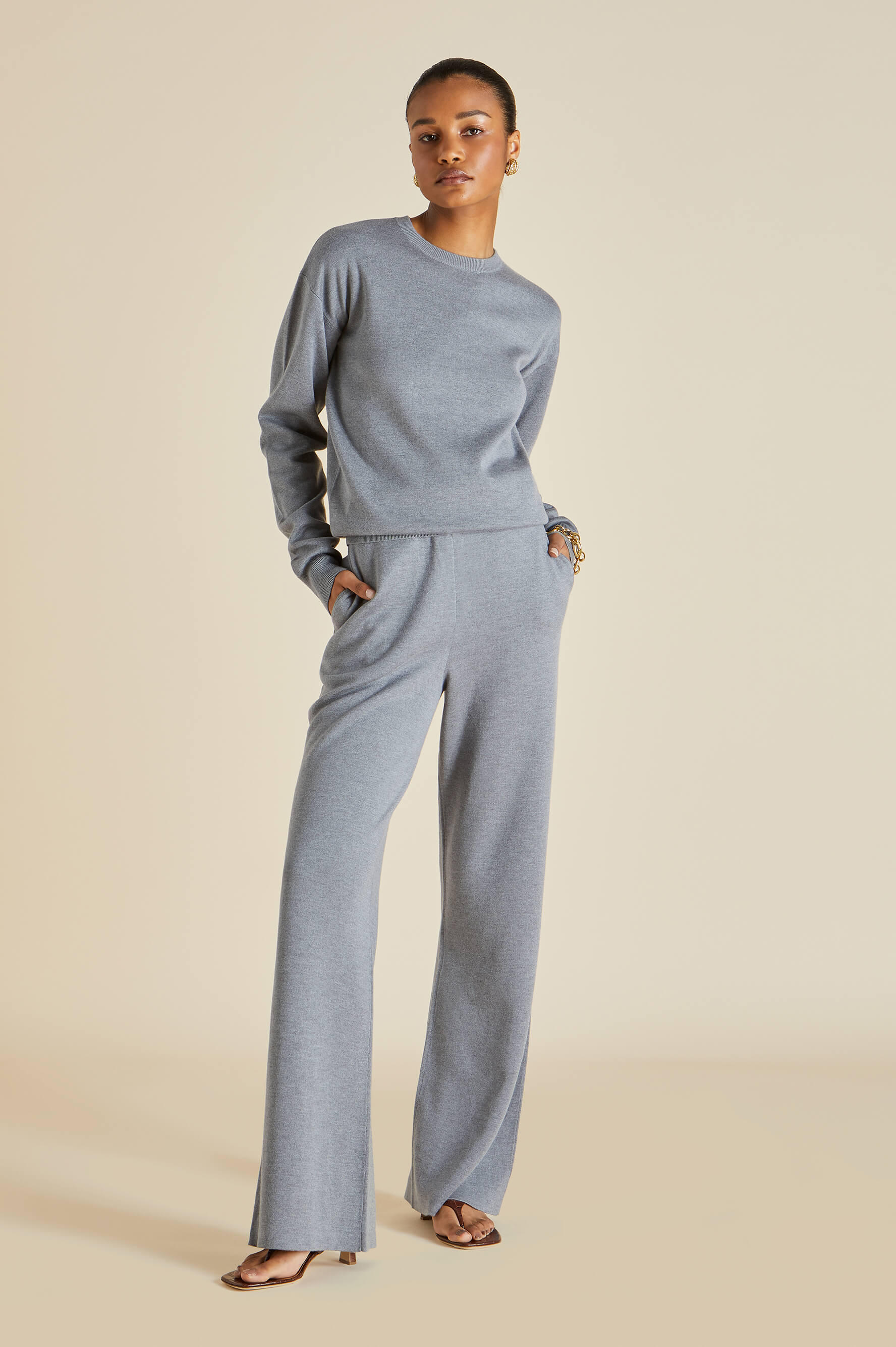 Carmel London Gray Silk-Cashmere Tracksuit - The Ultimate In