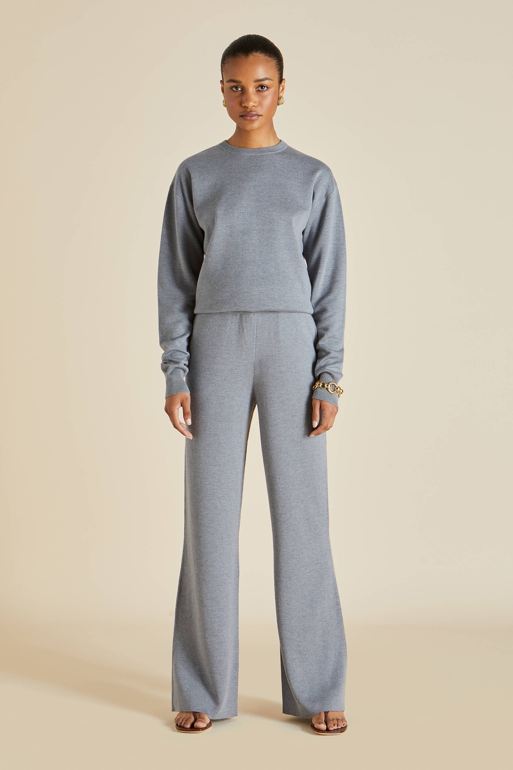 Carmel London Gray Silk-Cashmere Tracksuit - The Ultimate In