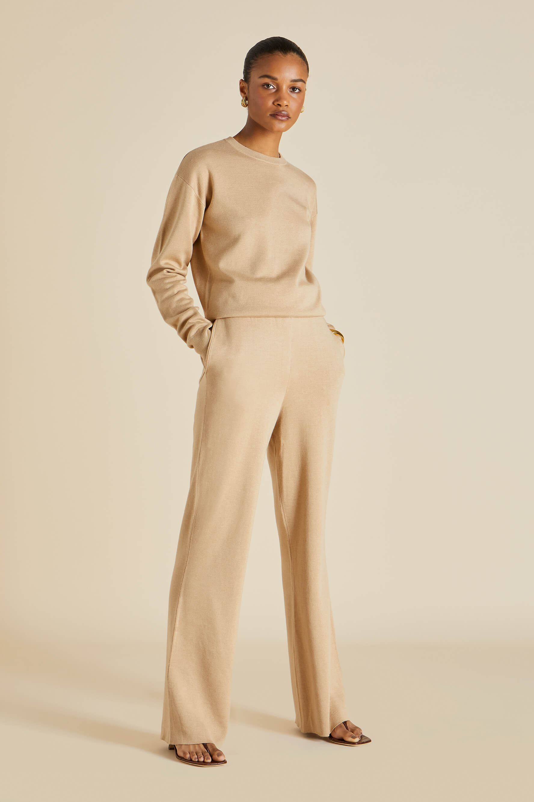 Cashmere Tracksuit Set Beige