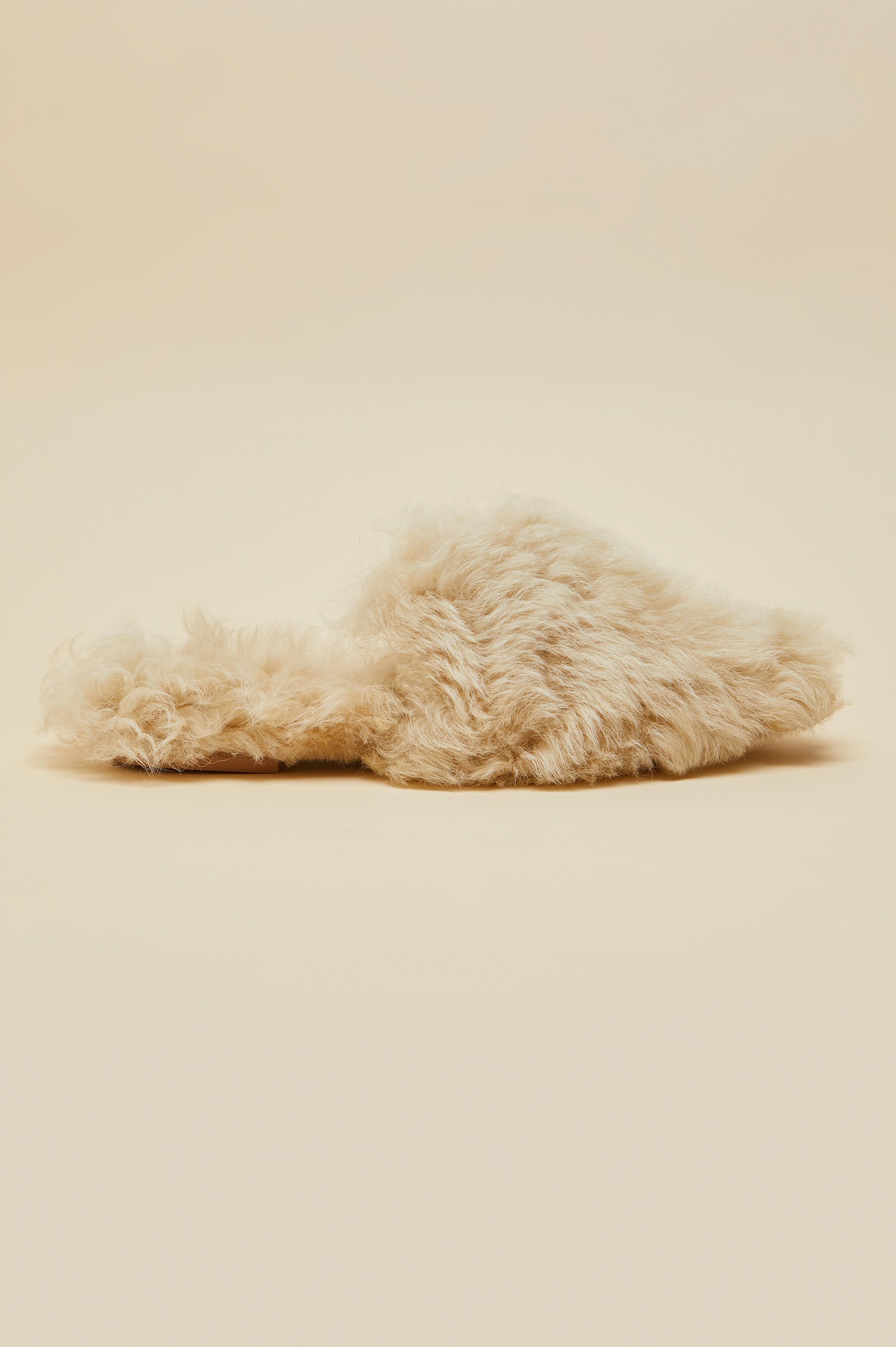 Contessa Gaia Beige Slippers in Merino Wool