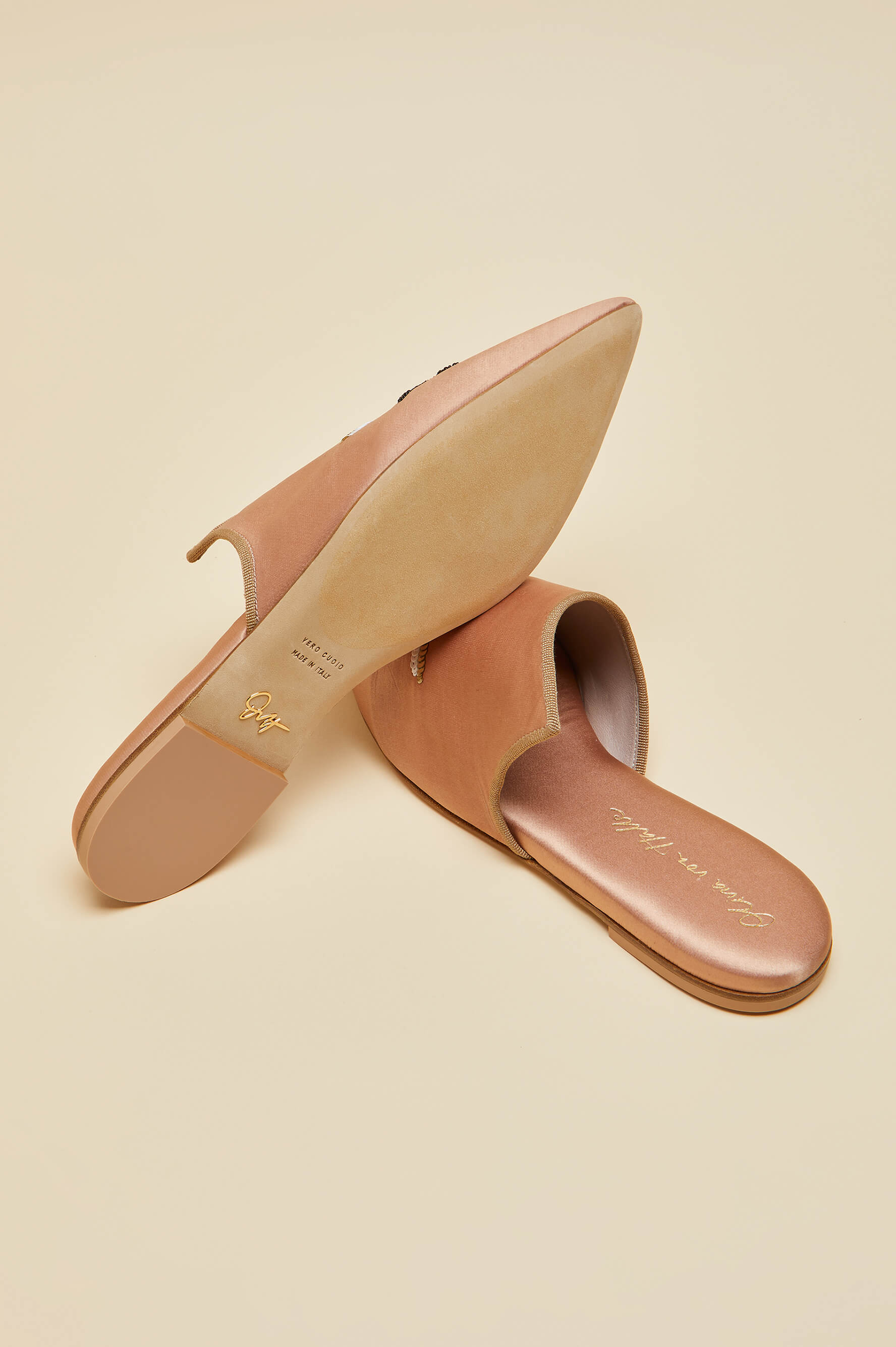 Contessa Ophanim Silk Slippers