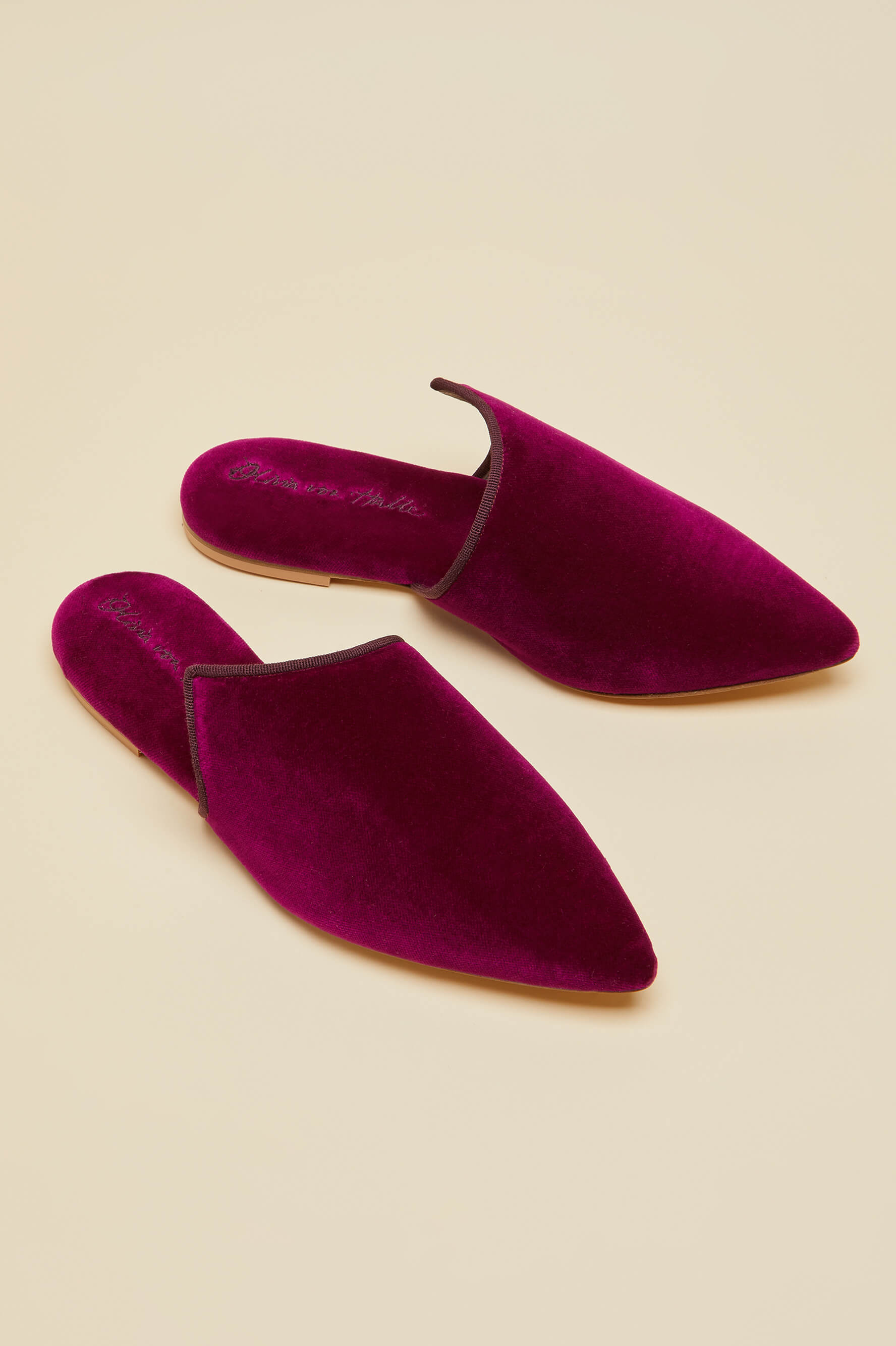 Contessa Pasha Pink Slippers in Velvet