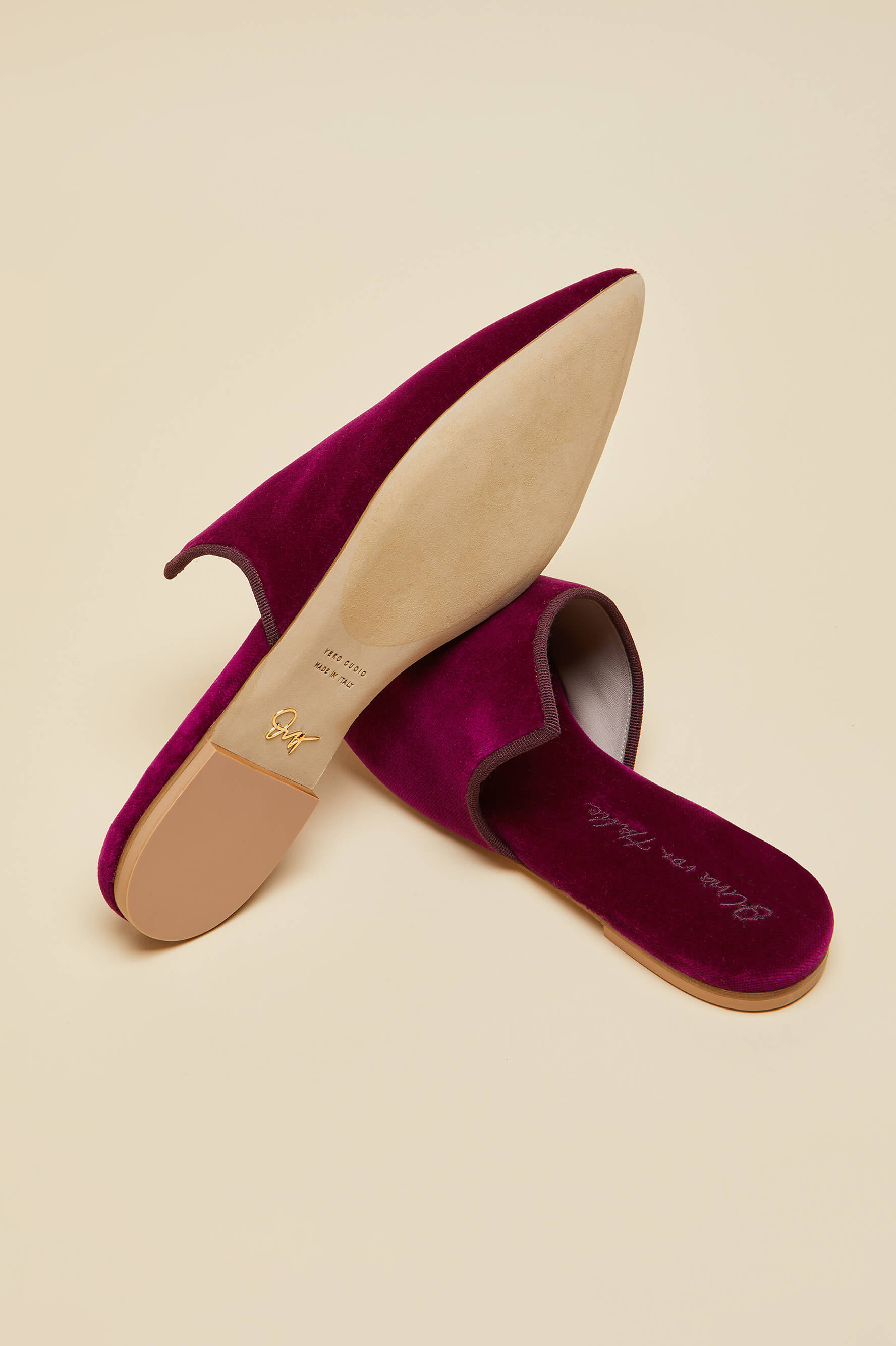 Contessa Pasha Pink Slippers in Velvet