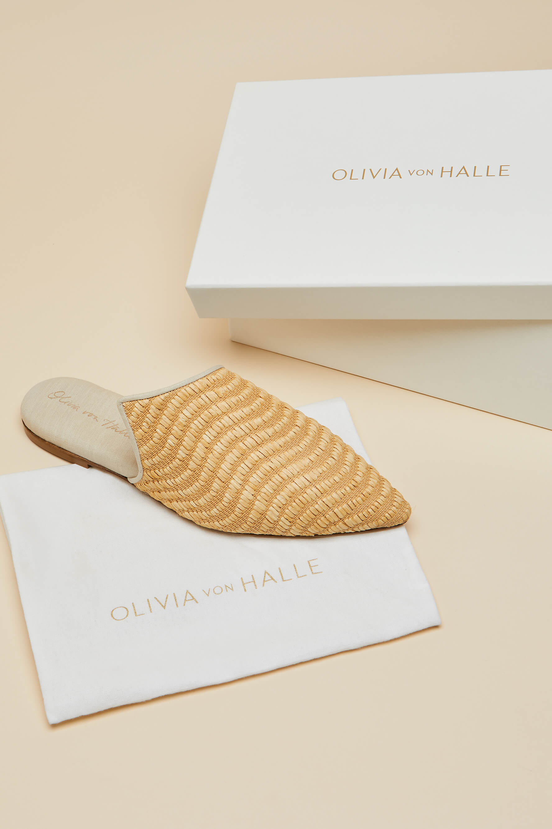 Contessa Roscoe Beige Slippers in Raffia