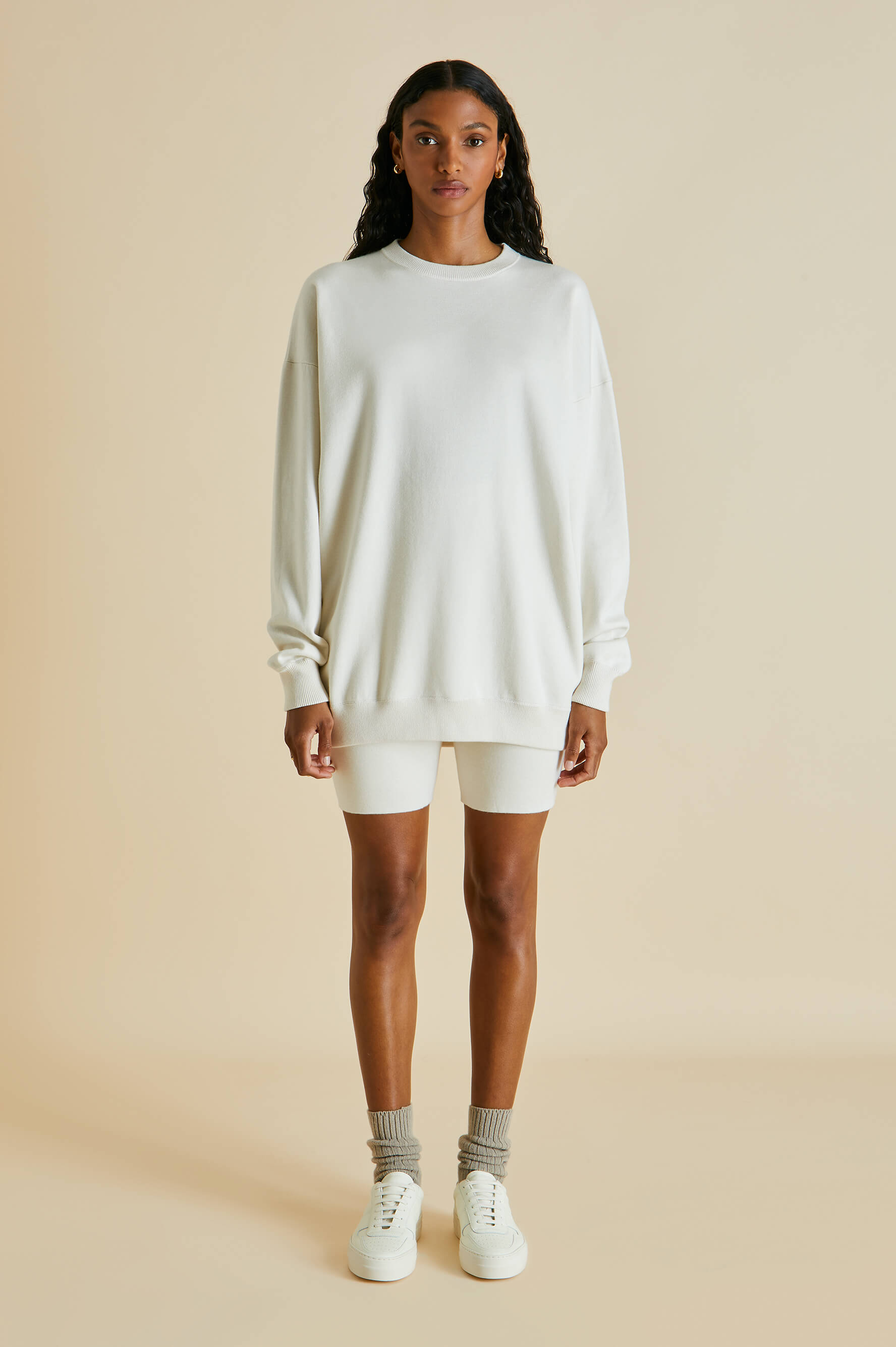 Didi Alaska Ivory Short Tracksuit in Silk-Cashmere