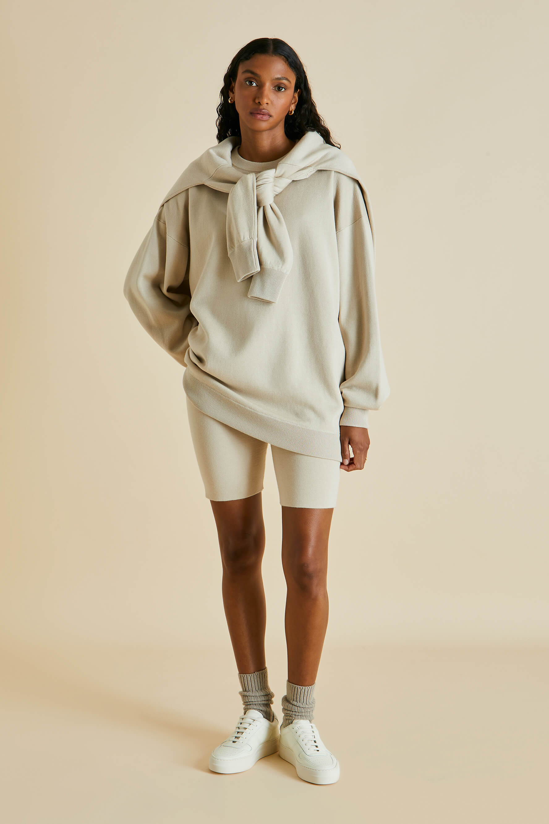 Didi Kasbah Cream Short Tracksuit in Silk-Cashmere