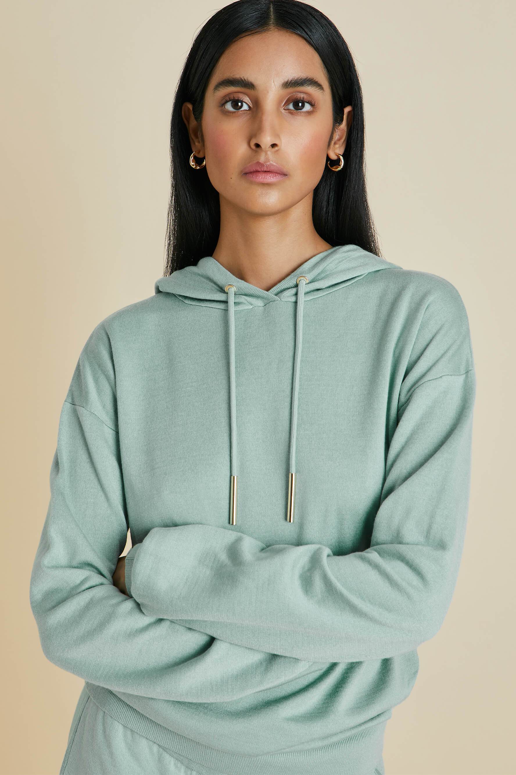 Gia Deia Blue Silk-Cashmere Tracksuit